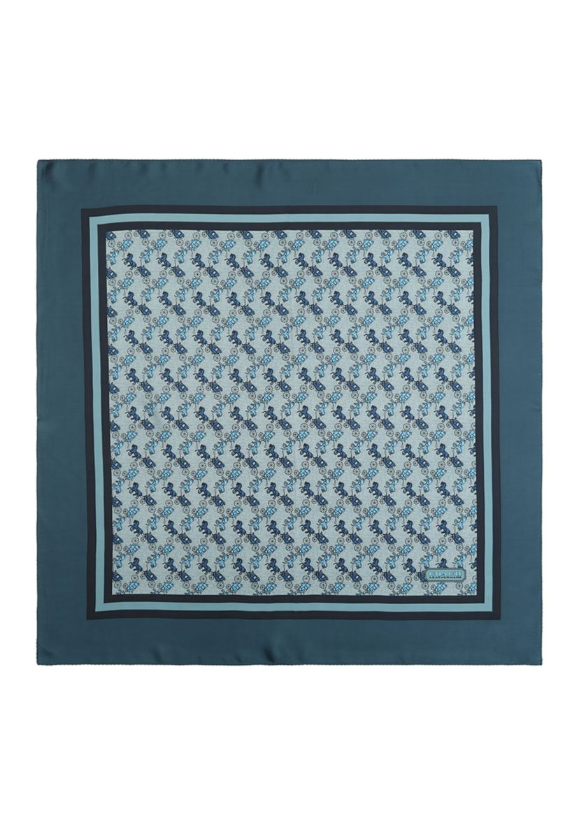 Horse and Carriage Printed Silk Square Scarf
