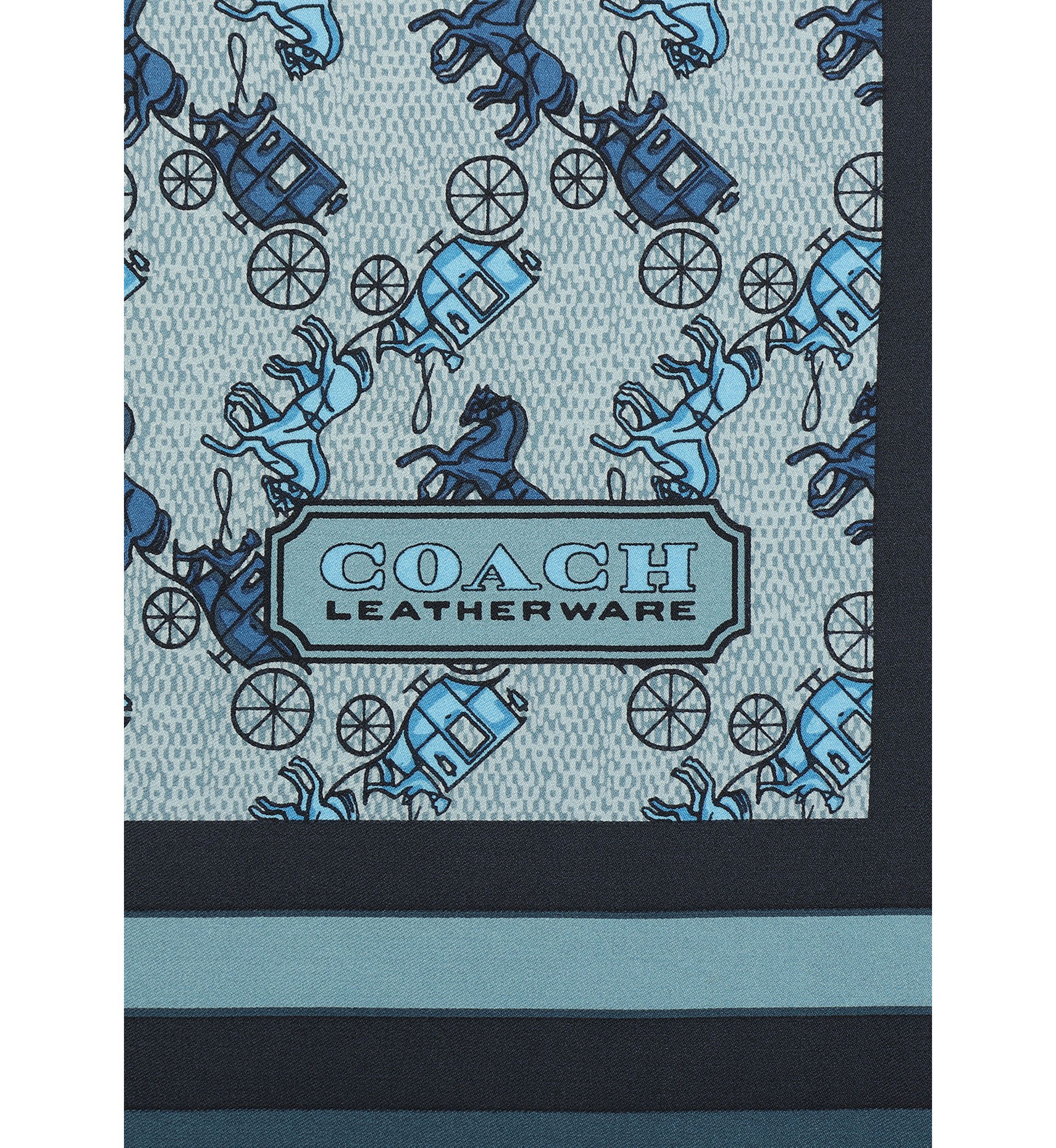 Horse and Carriage Printed Silk Square Scarf