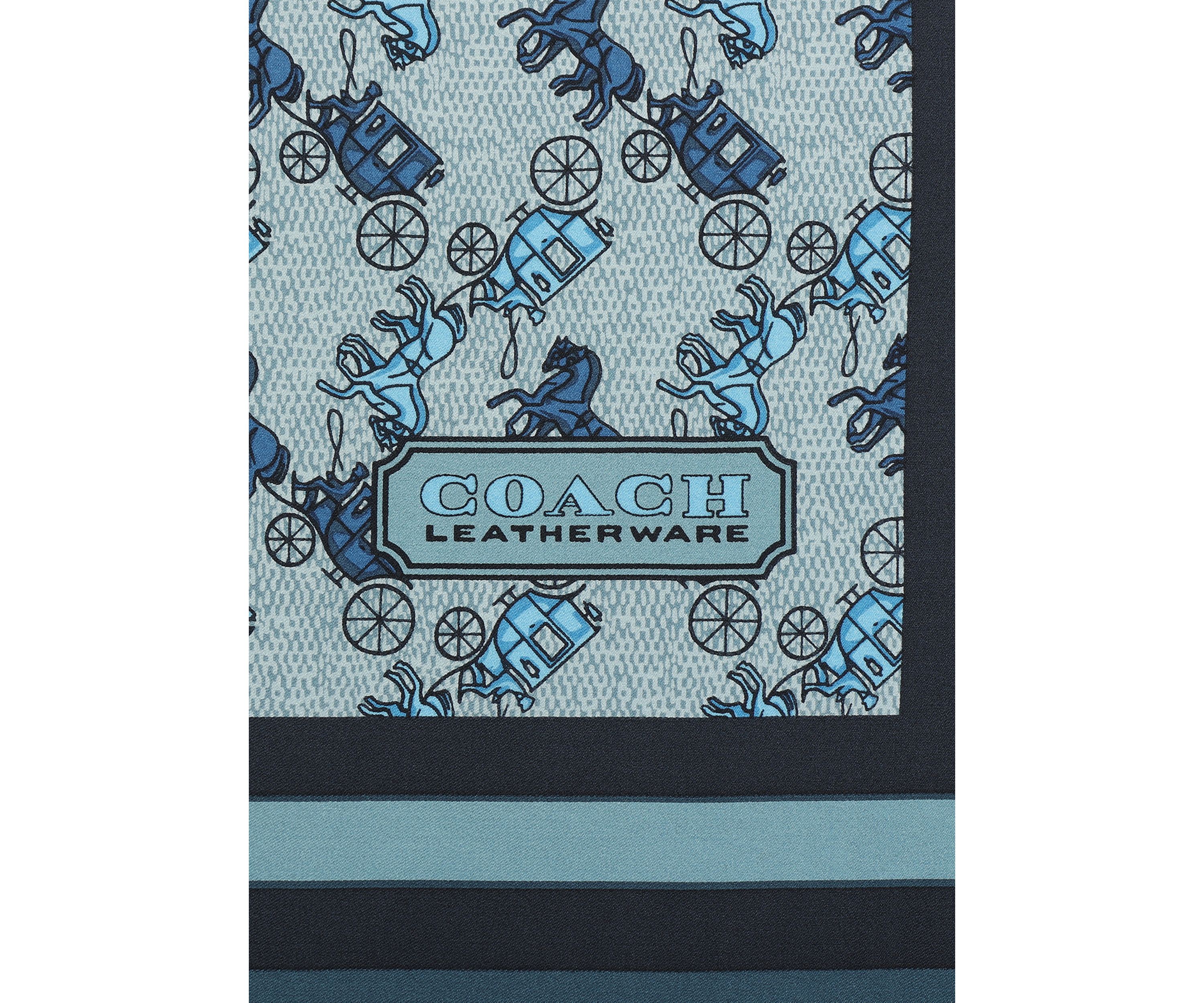 Horse and Carriage Printed Silk Square Scarf
