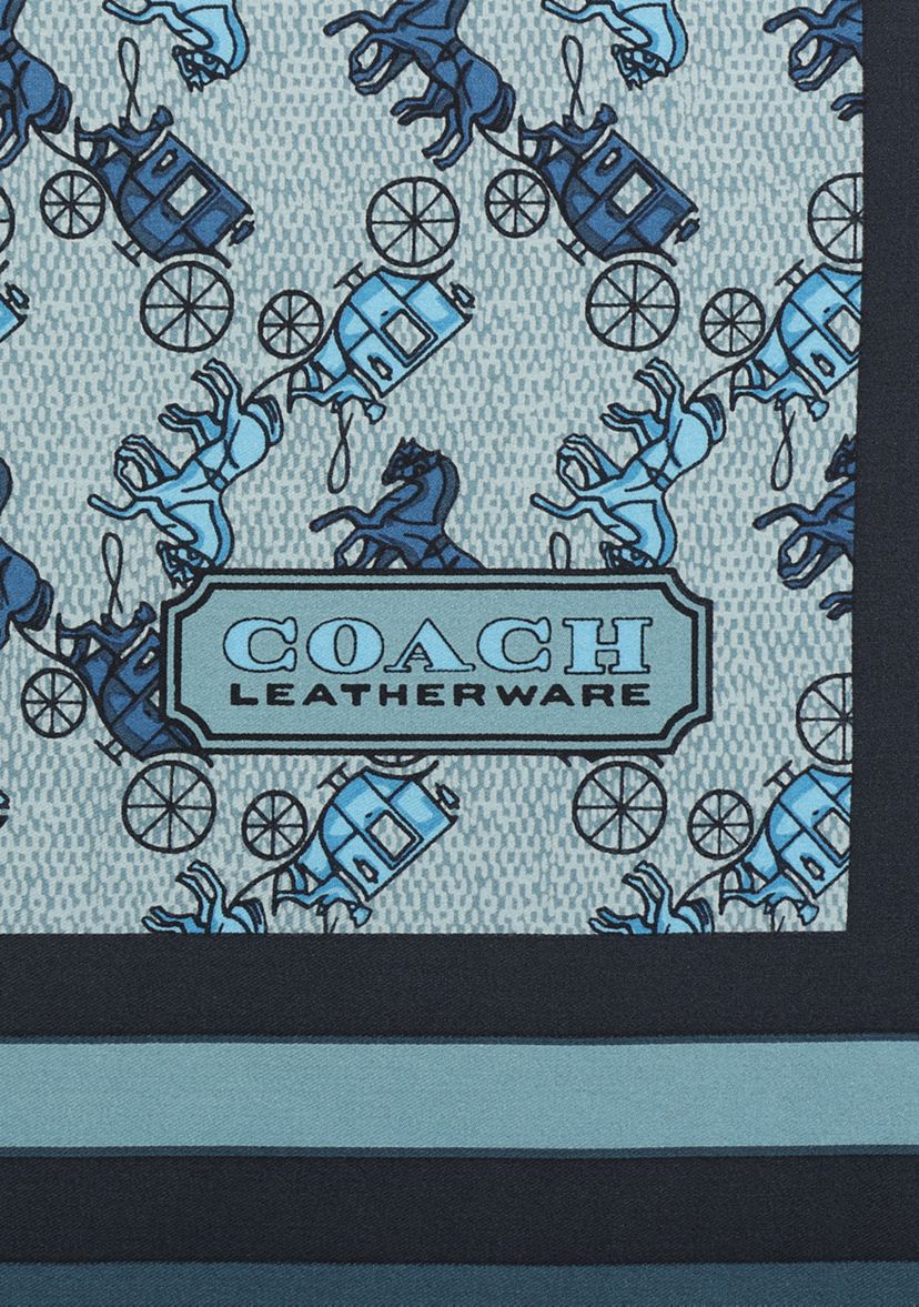 Horse and Carriage Printed Silk Square Scarf