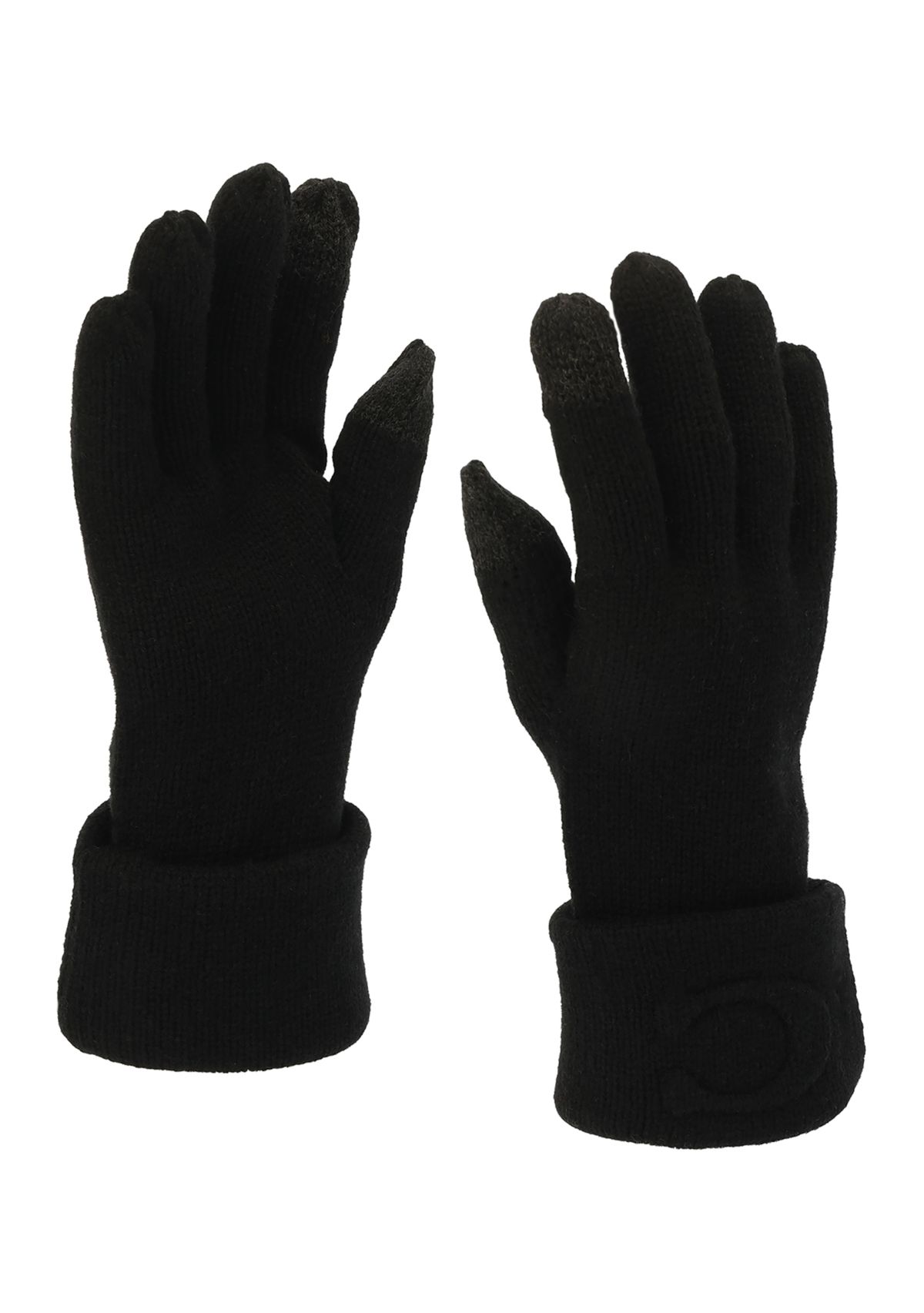 Embossed C Knit Gloves