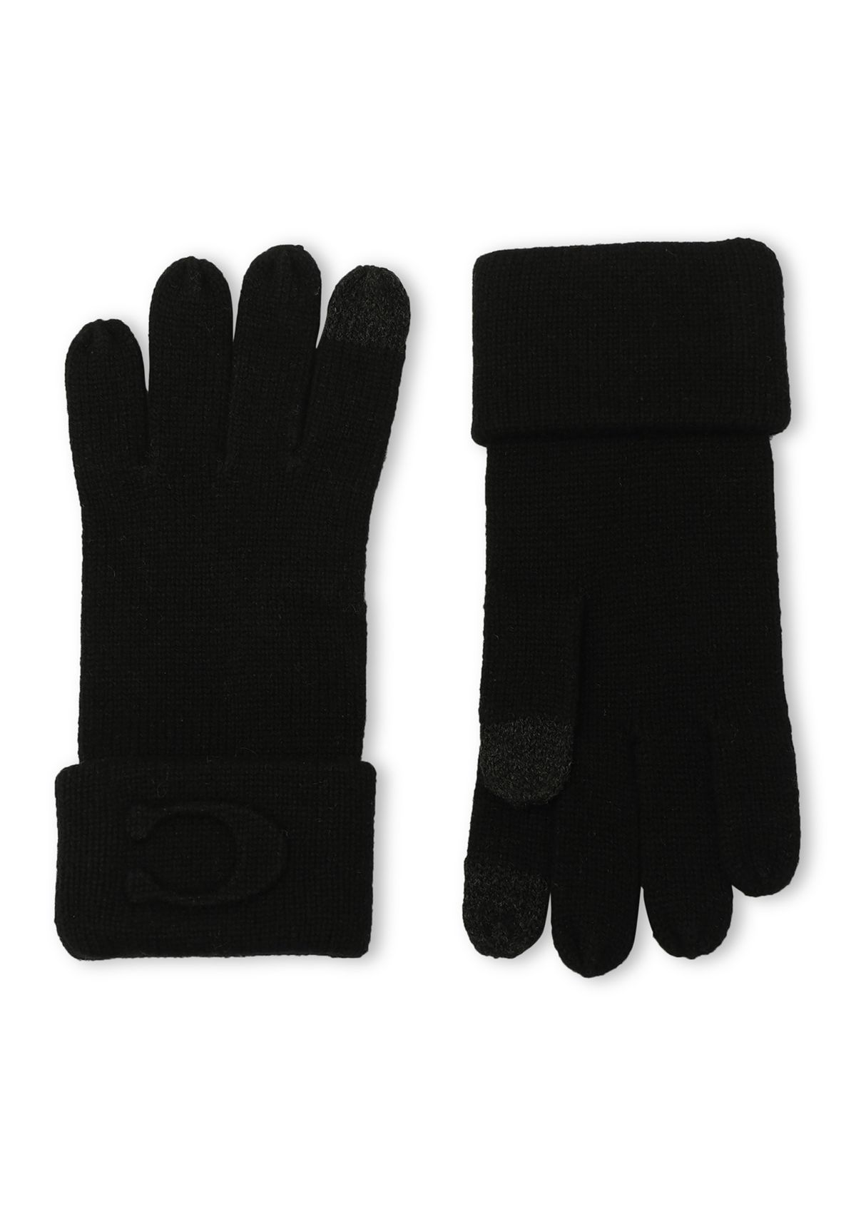 Embossed C Knit Gloves