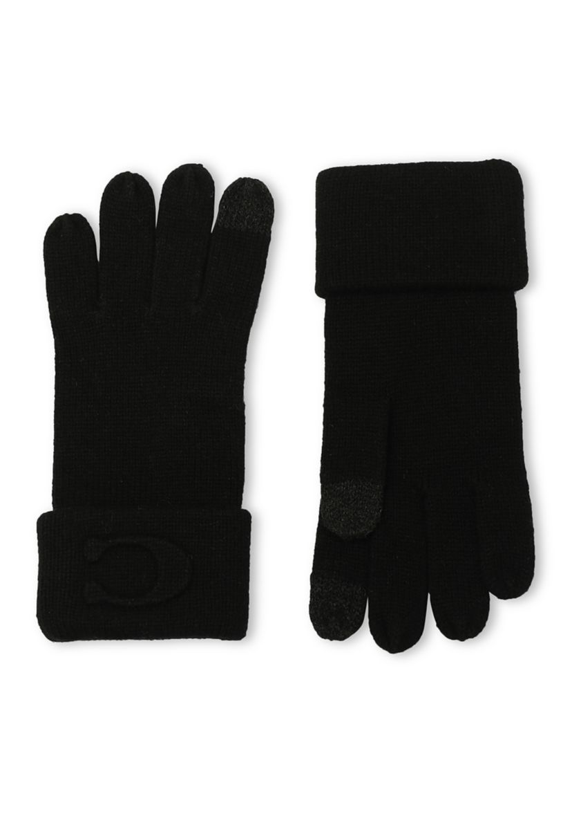 Embossed C Knit Gloves
