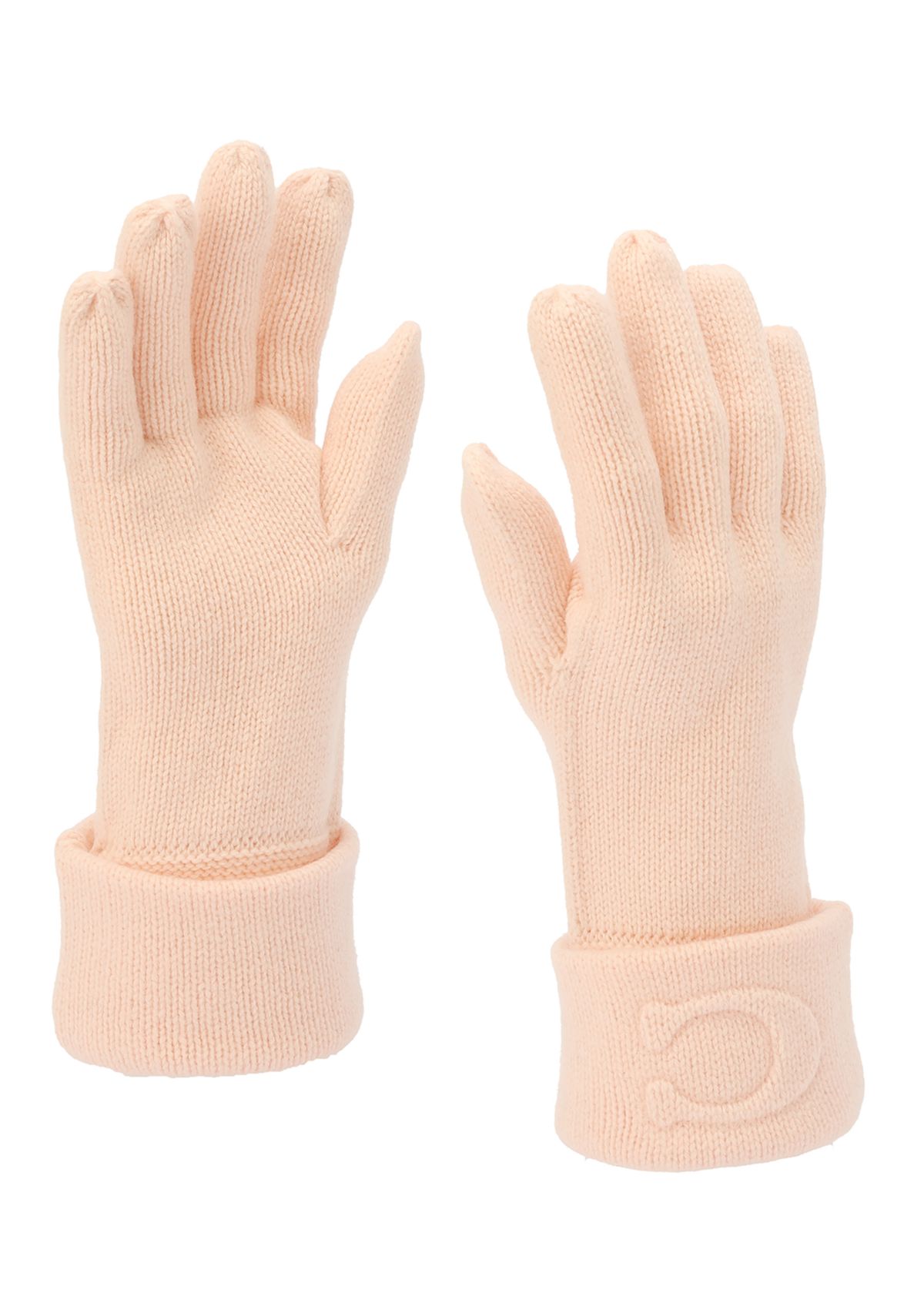Embossed C Knit Gloves 
