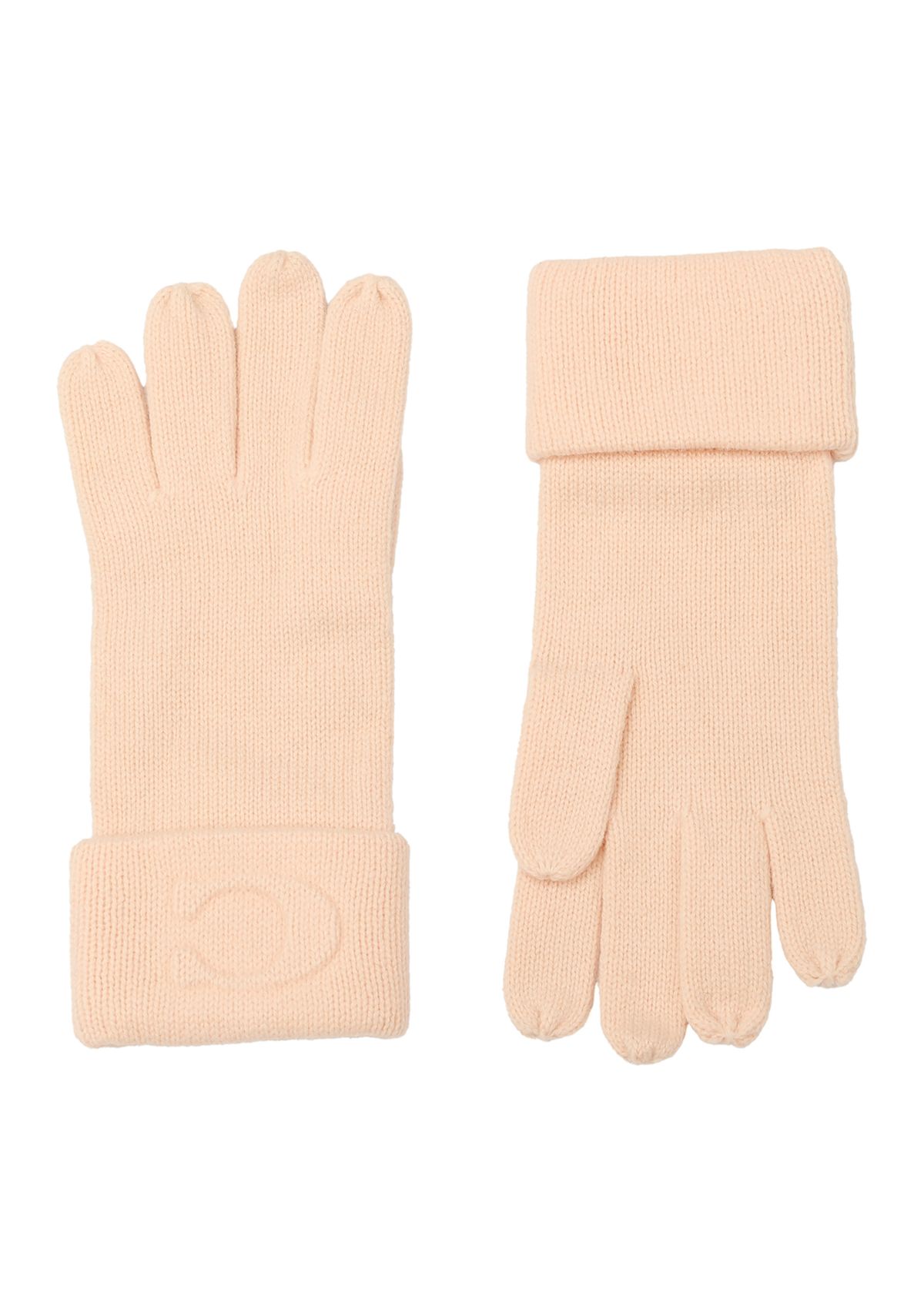 Embossed C Knit Gloves 