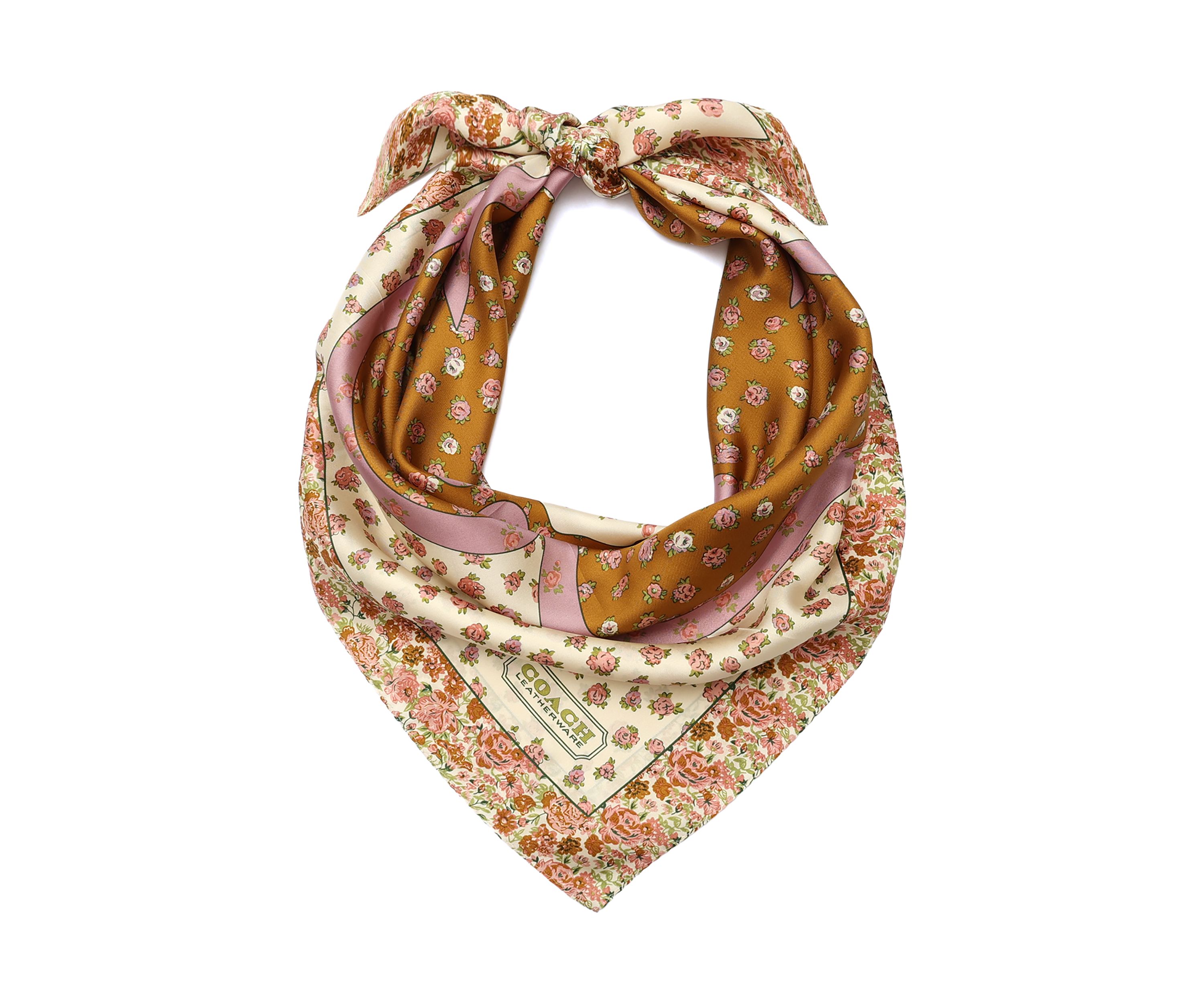 Tea Rose Printed Silk Square Scarf 
