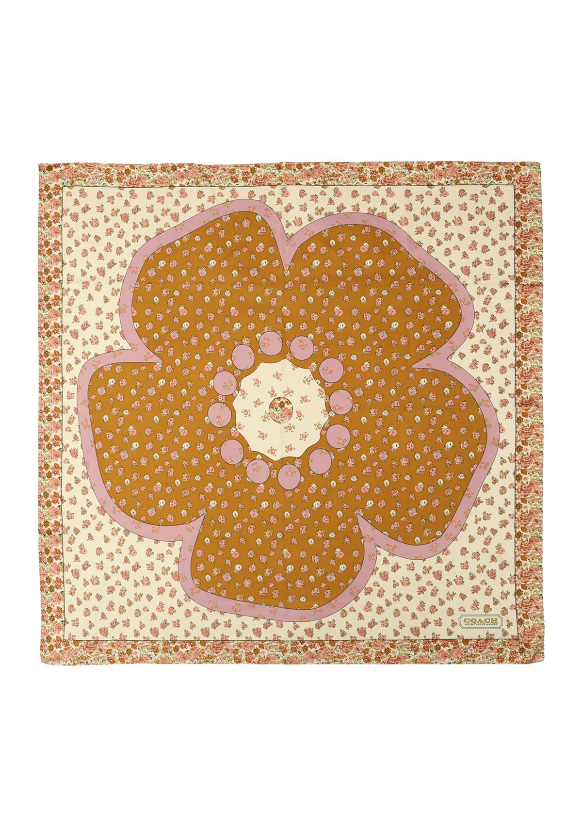 Tea Rose Printed Silk Square Scarf 