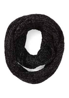 Cuddl Duds Women's Chenille Infinity Scarf, Black