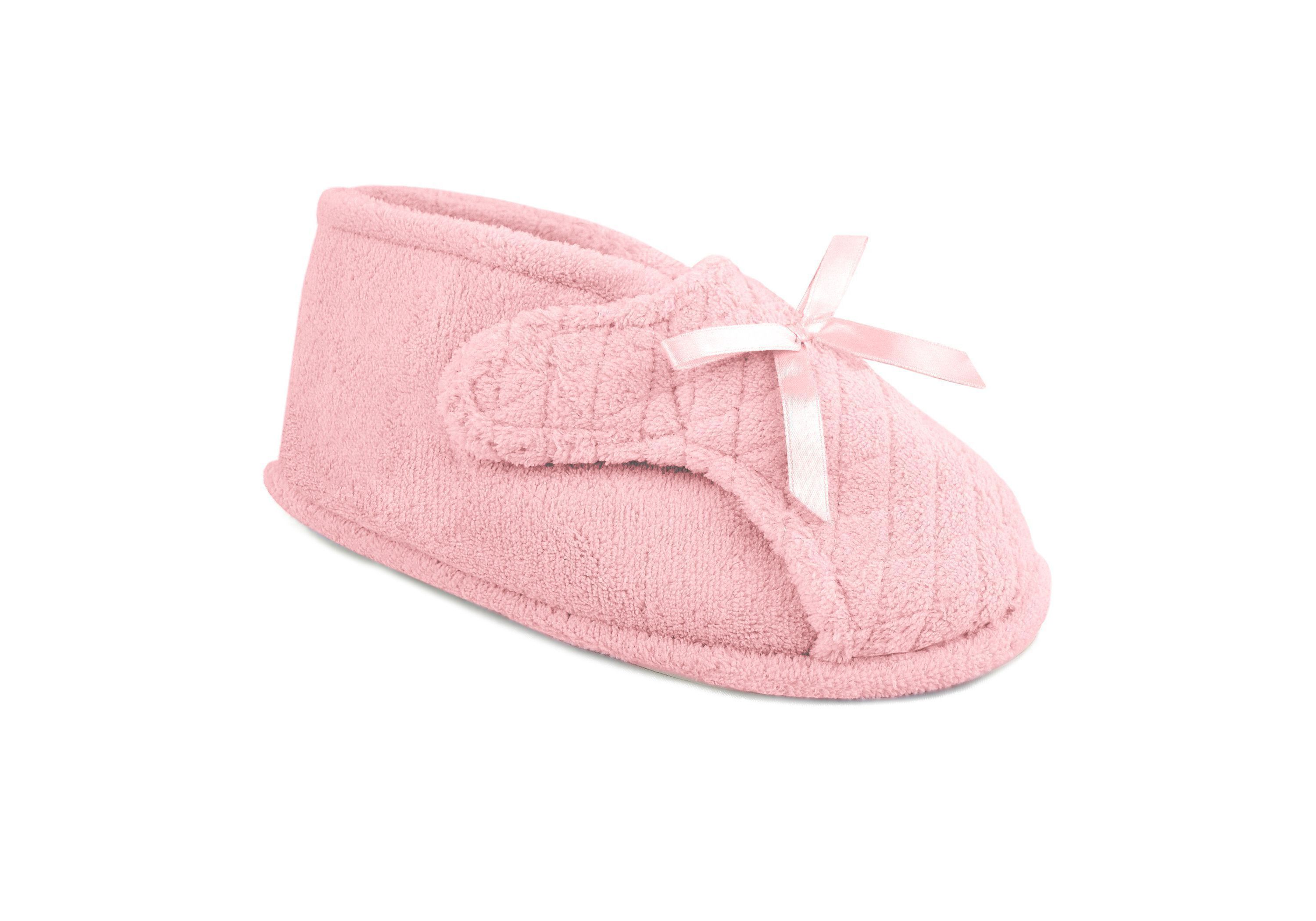 Womens Micro Chenille Adjustable Bootie Slippers