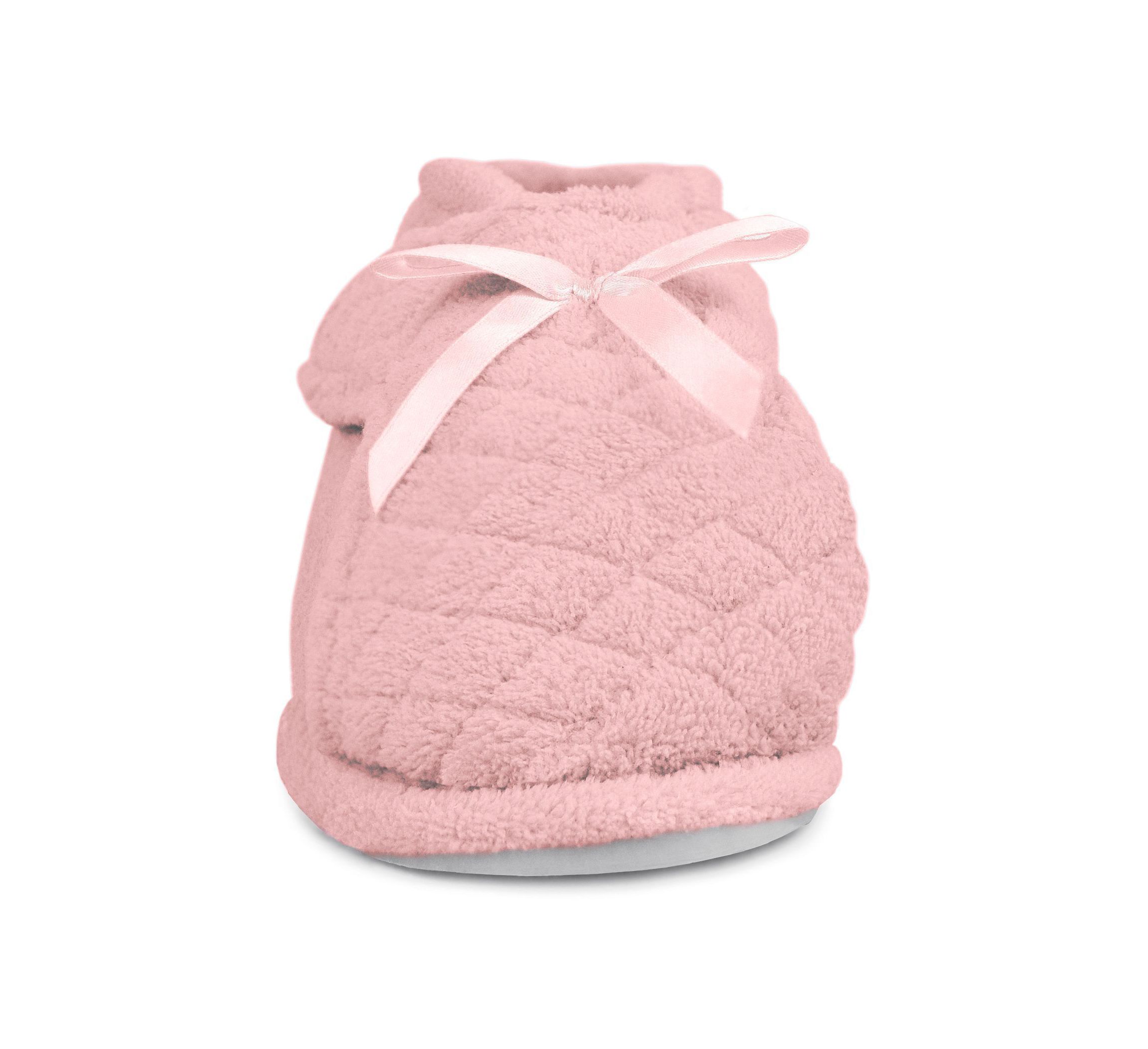 Womens Micro Chenille Adjustable Bootie Slippers