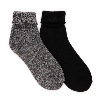 MUK LUKS Men's Short Heat Retainer Sock (2 Pair Pack)