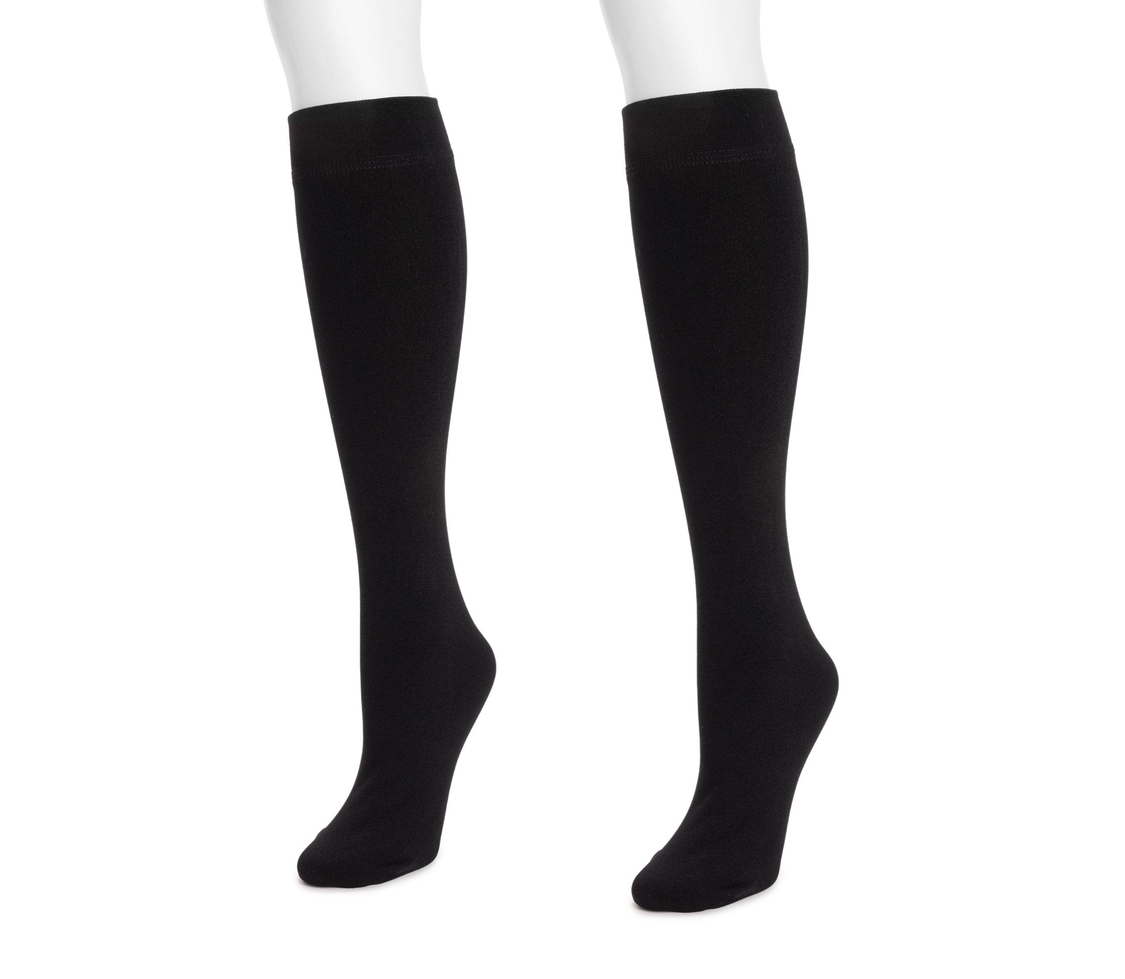 Womens 2 Pack Fleece Lined Knee High Socks