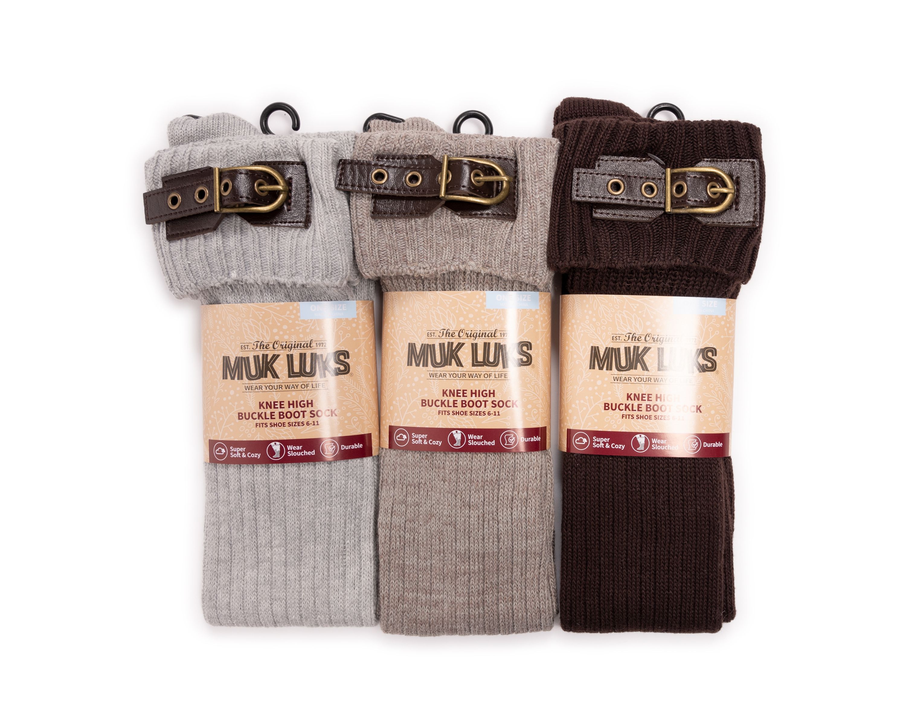 Womens 3 Pack Buckle Socks