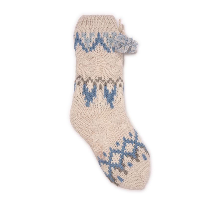 Womens Chunky Fairisle/Cable Mix Cabin Socks