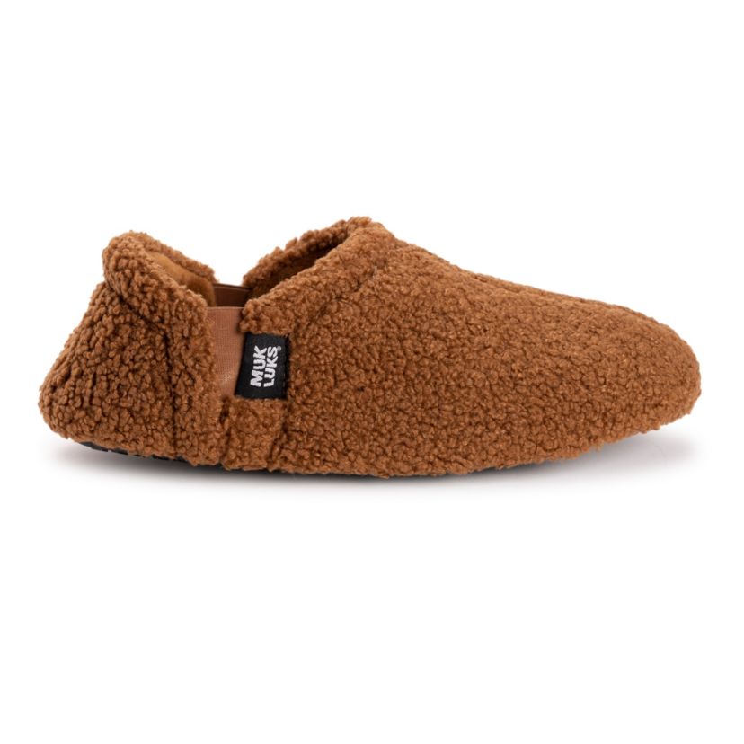 Womens Flannel Plaid Slipper with Berber heel