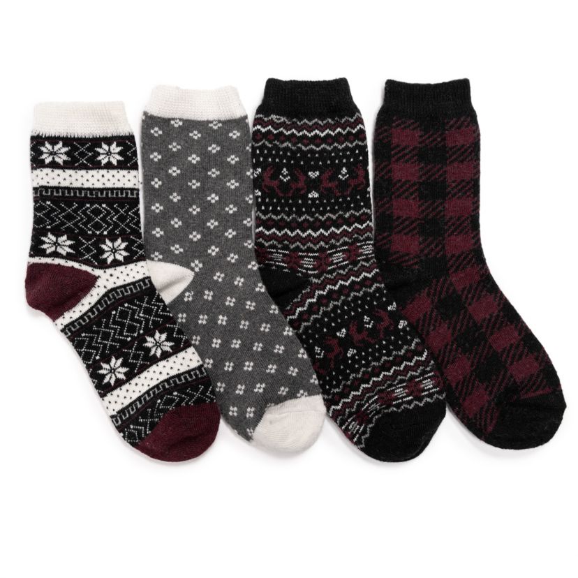 Womens 4 Pack Holiday Boot Socks