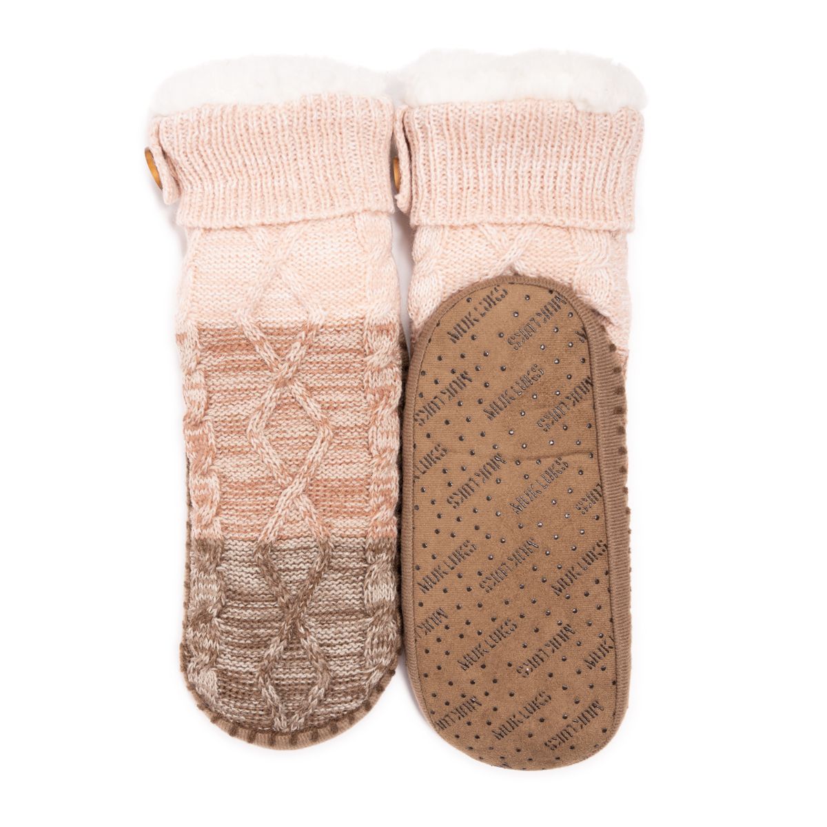 Womens Short Cable Slipper Sock