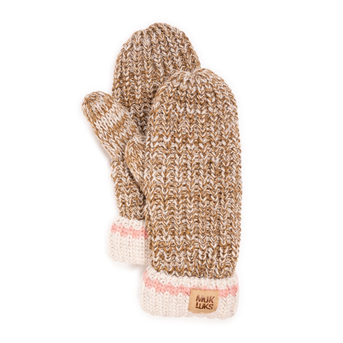 Womens Marled Chunky Stitch Mitten