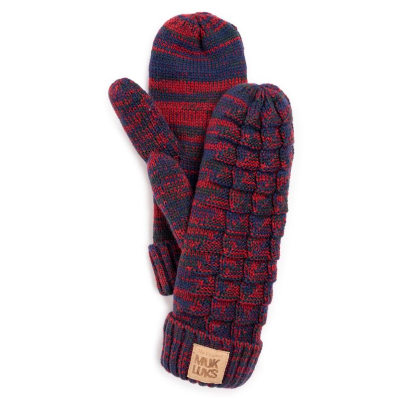 Womens Patch Pom Mittens