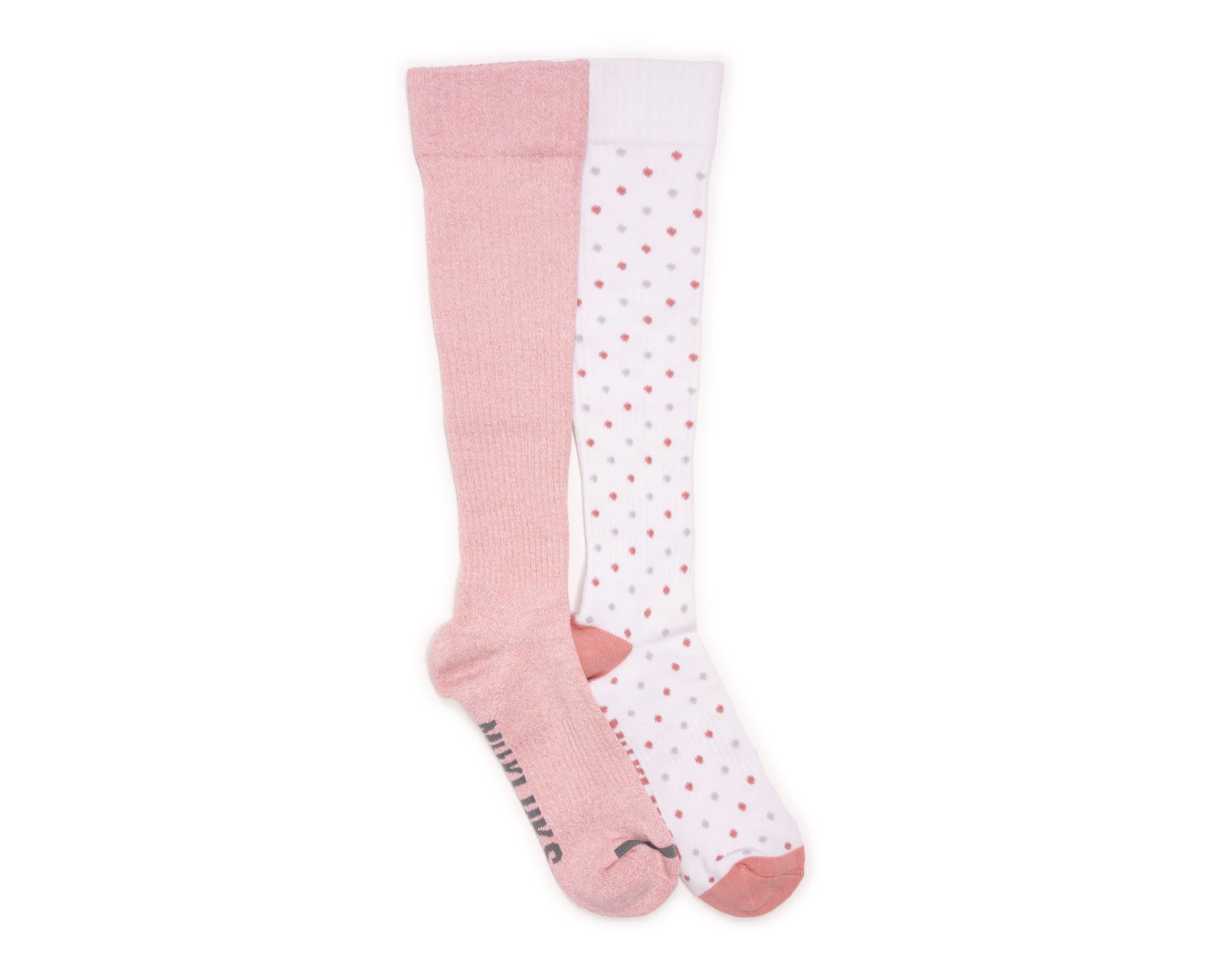 Womens 2 Pair Pack Cotton Compression Knee High Socks