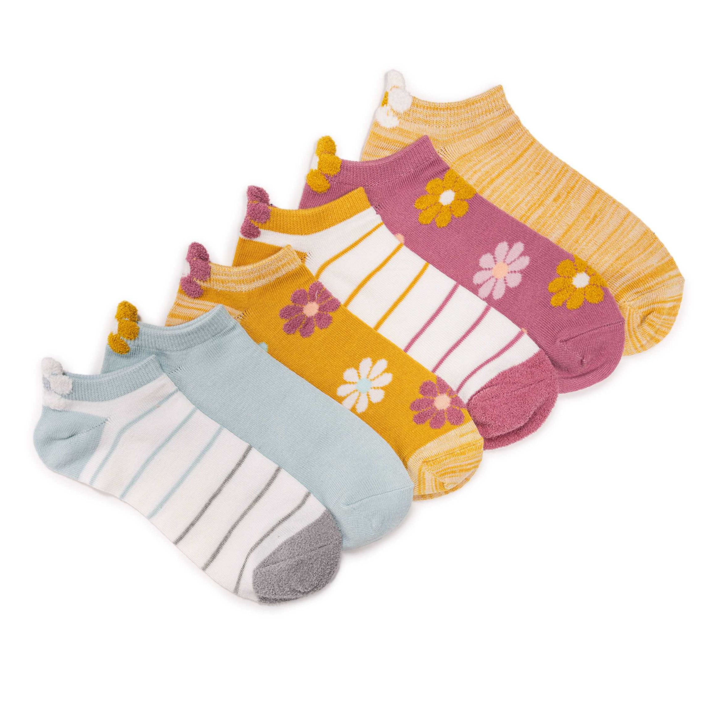 Womens 6 Pk 3D Tab Low Cut