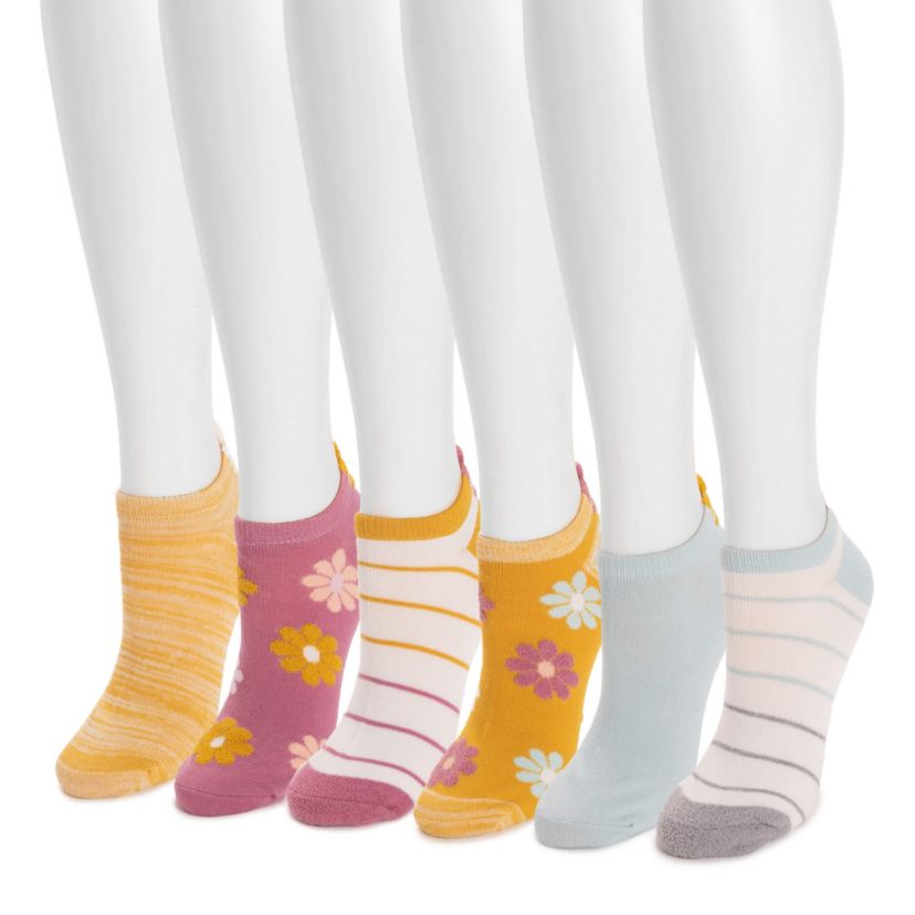 Womens 6 Pk 3D Tab Low Cut