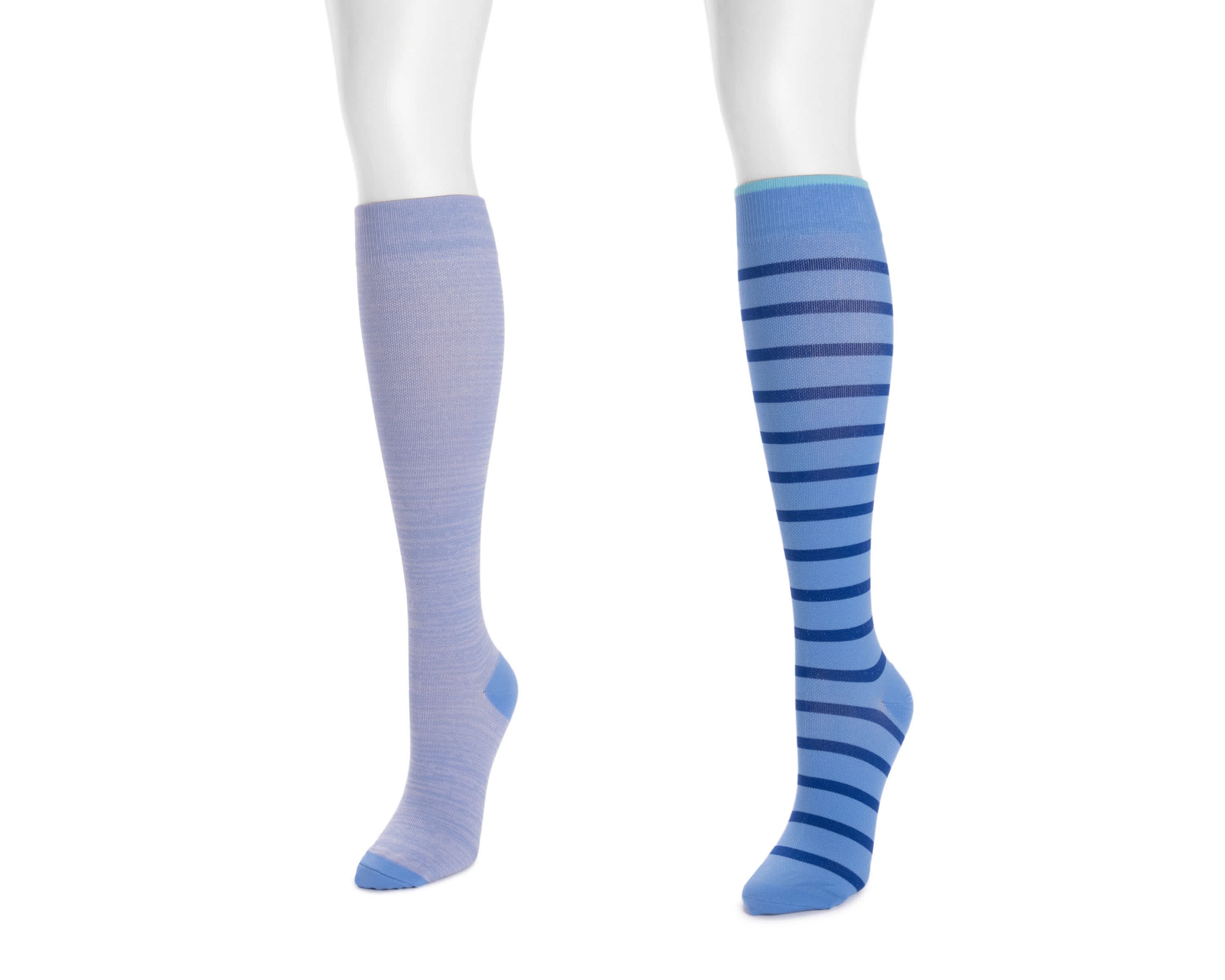Womens 2 Pair Pack Nylon Compression Knee High Socks