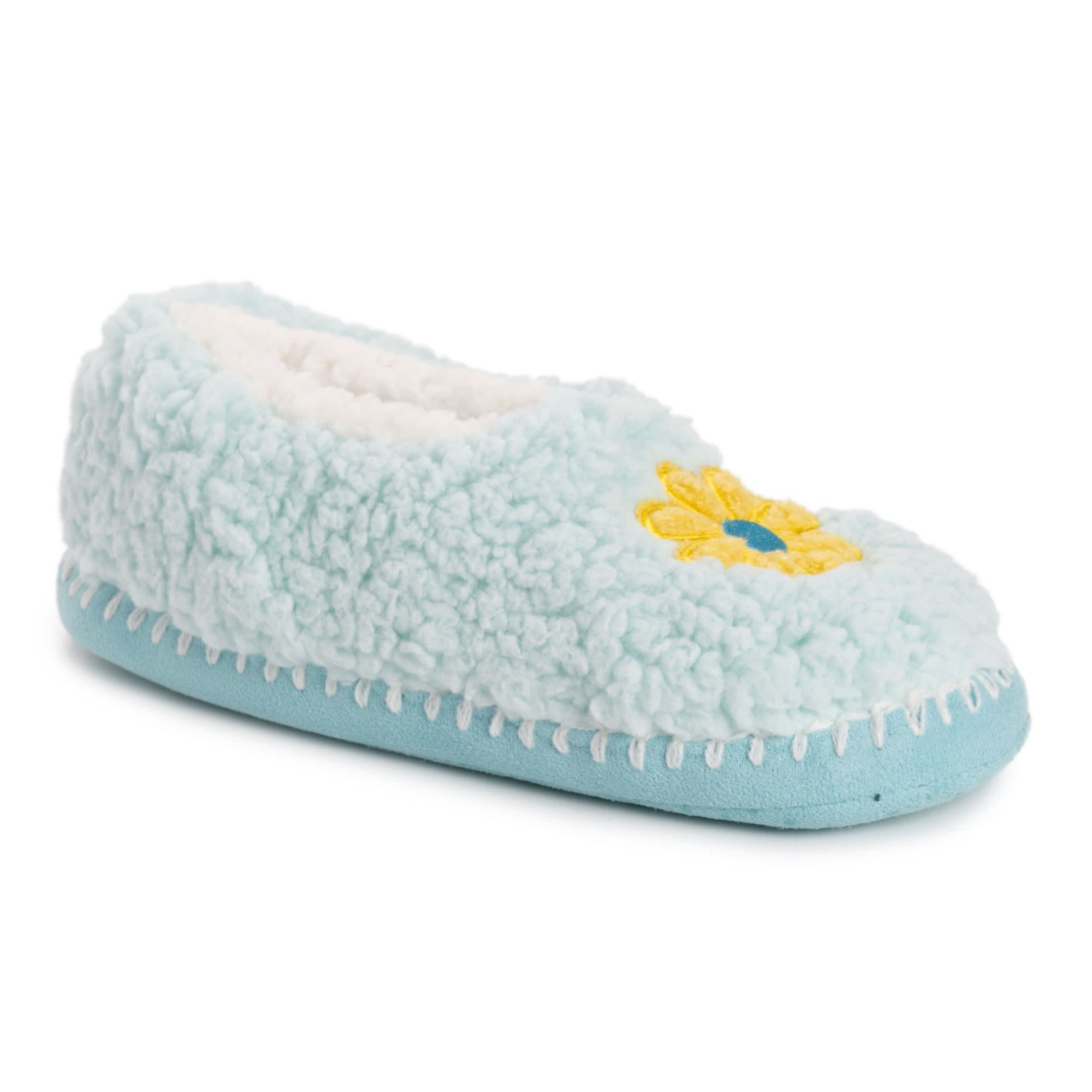 Womens Sherpa Ballerina with Applique- Color Bottom