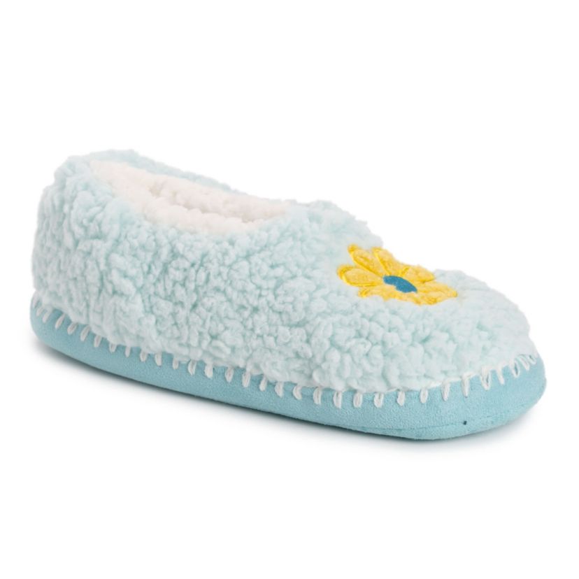 Womens Sherpa Ballerina with Applique- Color Bottom