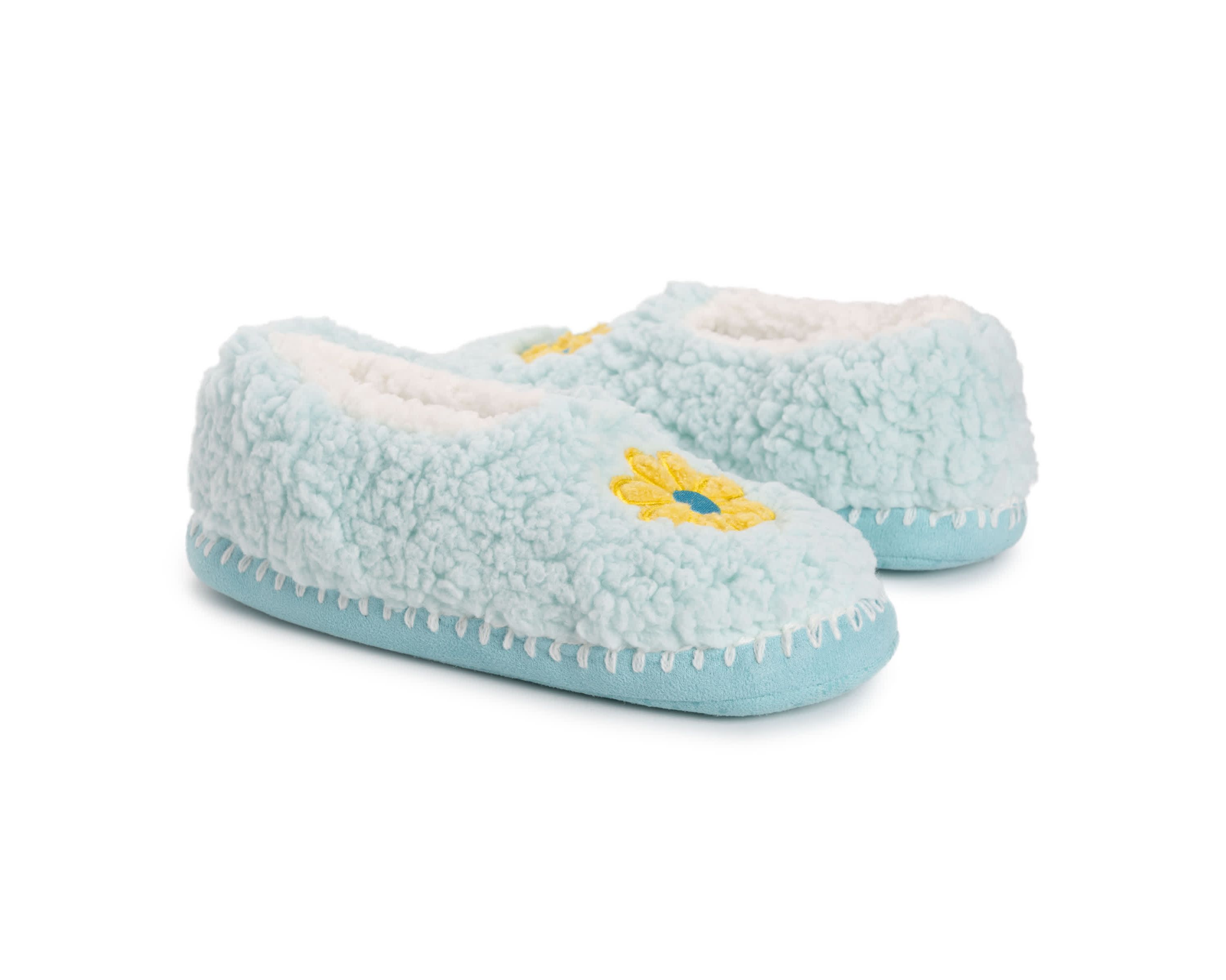 Womens Sherpa Ballerina with Applique- Color Bottom