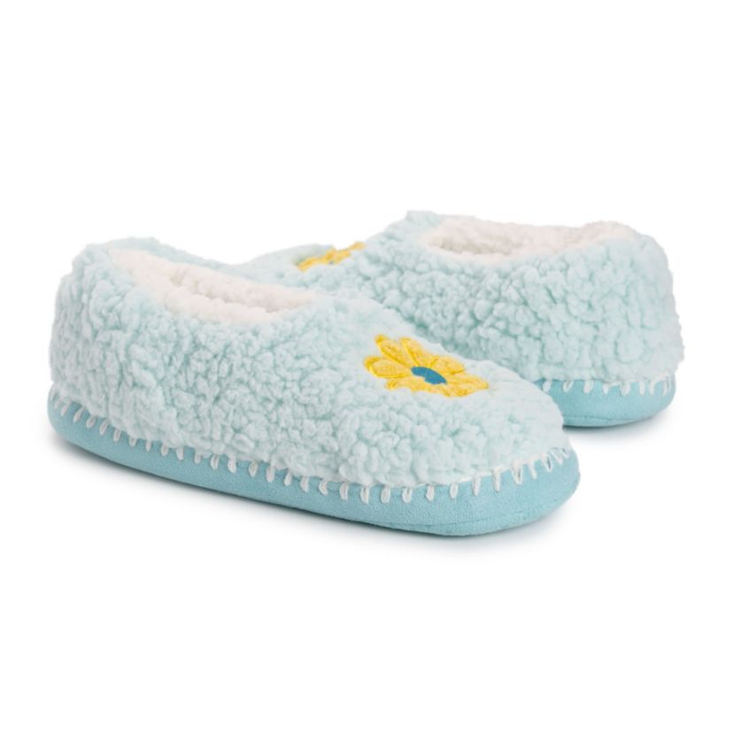 Womens Sherpa Ballerina with Applique- Color Bottom