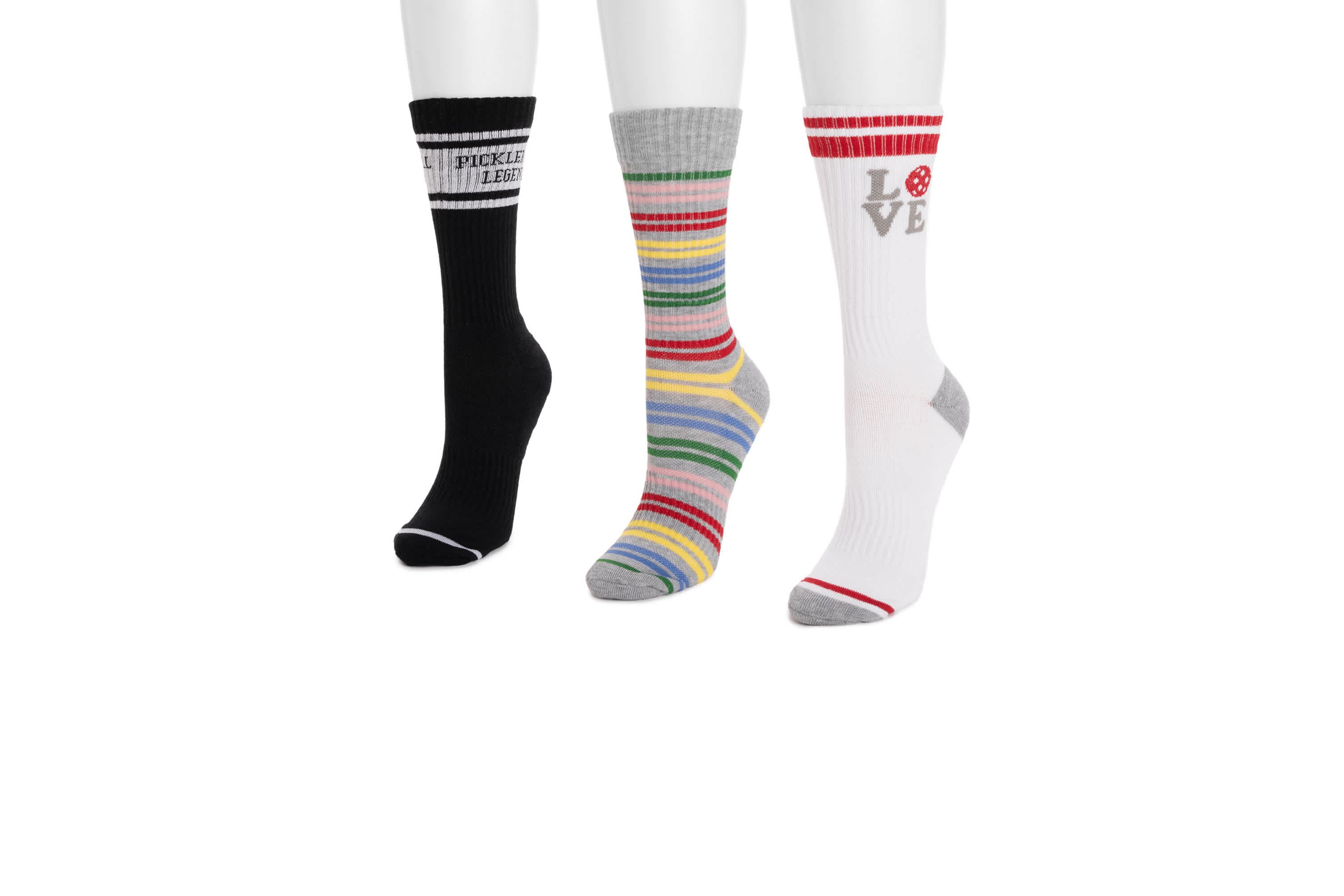 Womens 3 Pack Cotton Compression Crew Socks