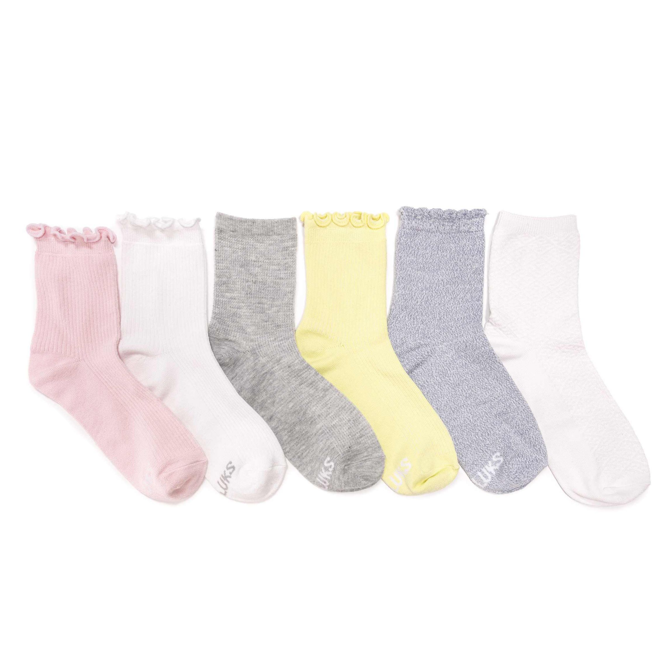 Womens 6 Pack Whisper Soft Crew Socks