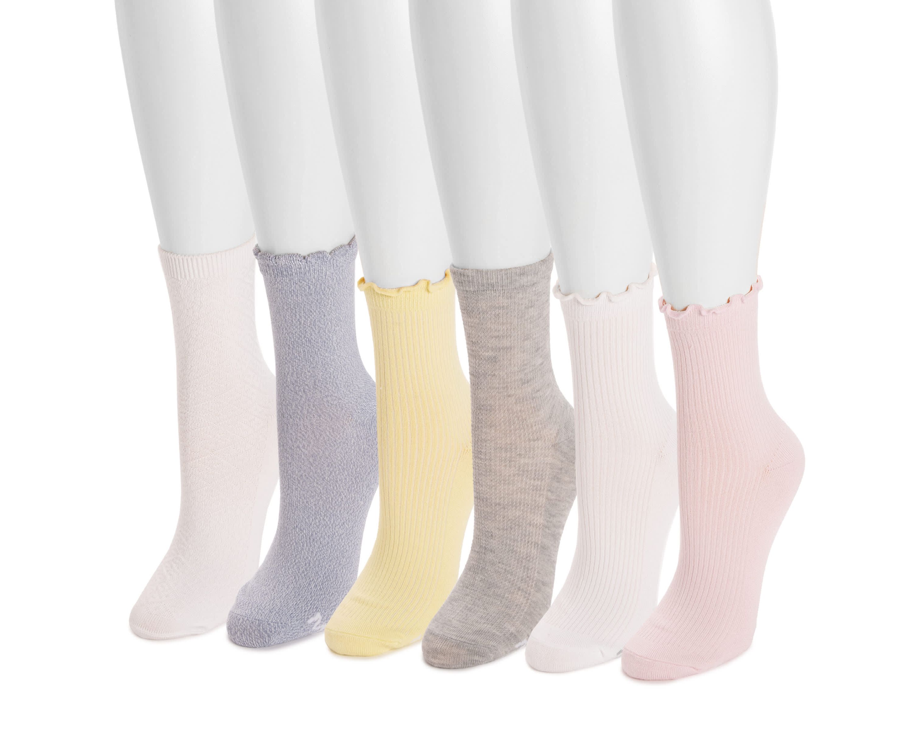 Womens 6 Pack Whisper Soft Crew Socks
