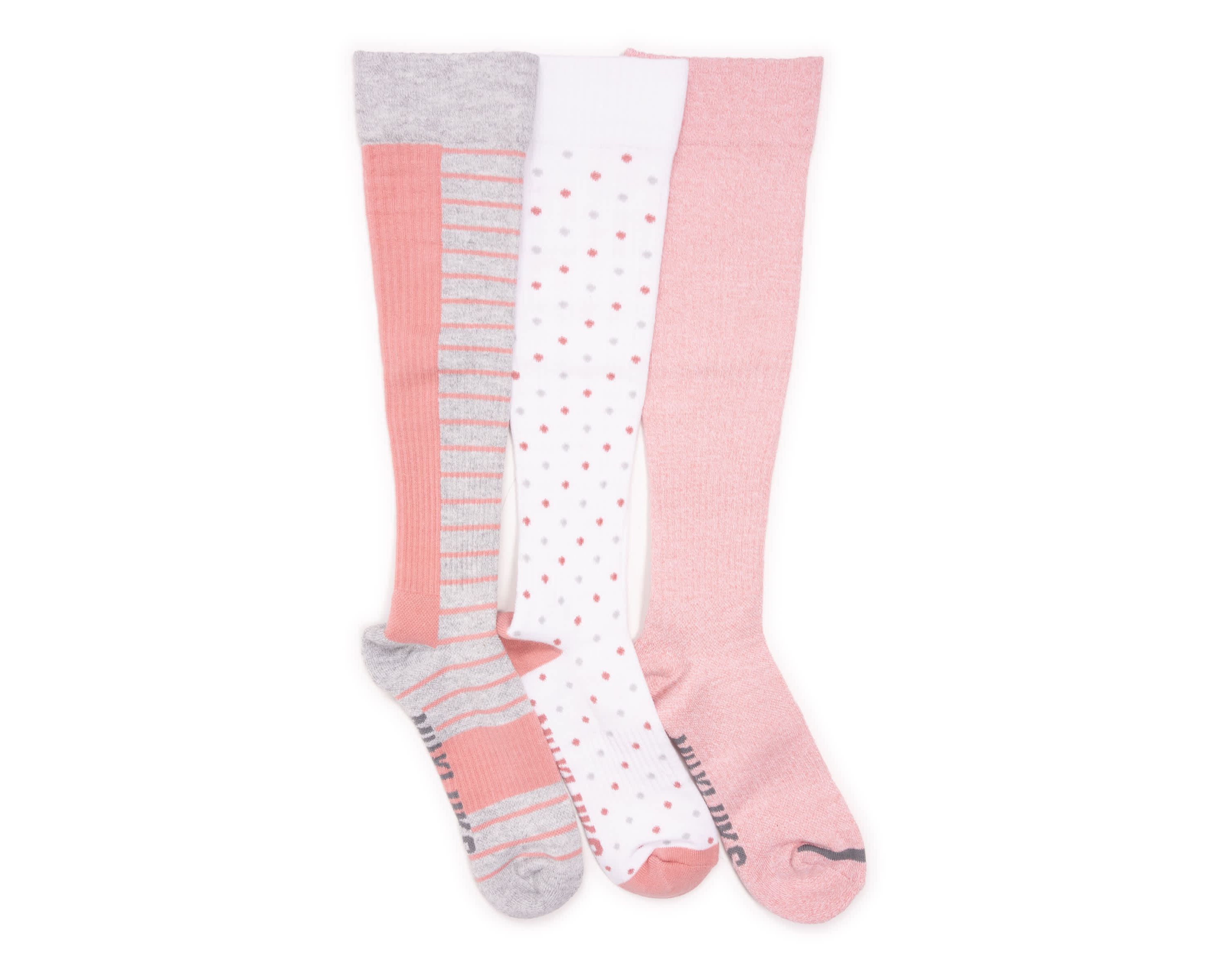 Womens 3 Pack Cotton Compression Knee-High Socks