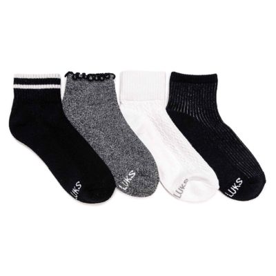 MUK LUKS Women's 4pk Dream Step Mini Crew Sock