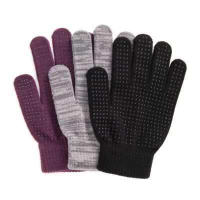MUK LUKS Women's 3 Pair Pack of Gloves, Black