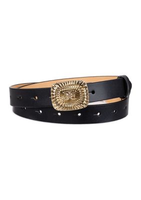 Women Leather Braided Belts for Dress 1.2 Inch Hand Made Soft Girls Woven  Wasitbands with Round Gold Buckle