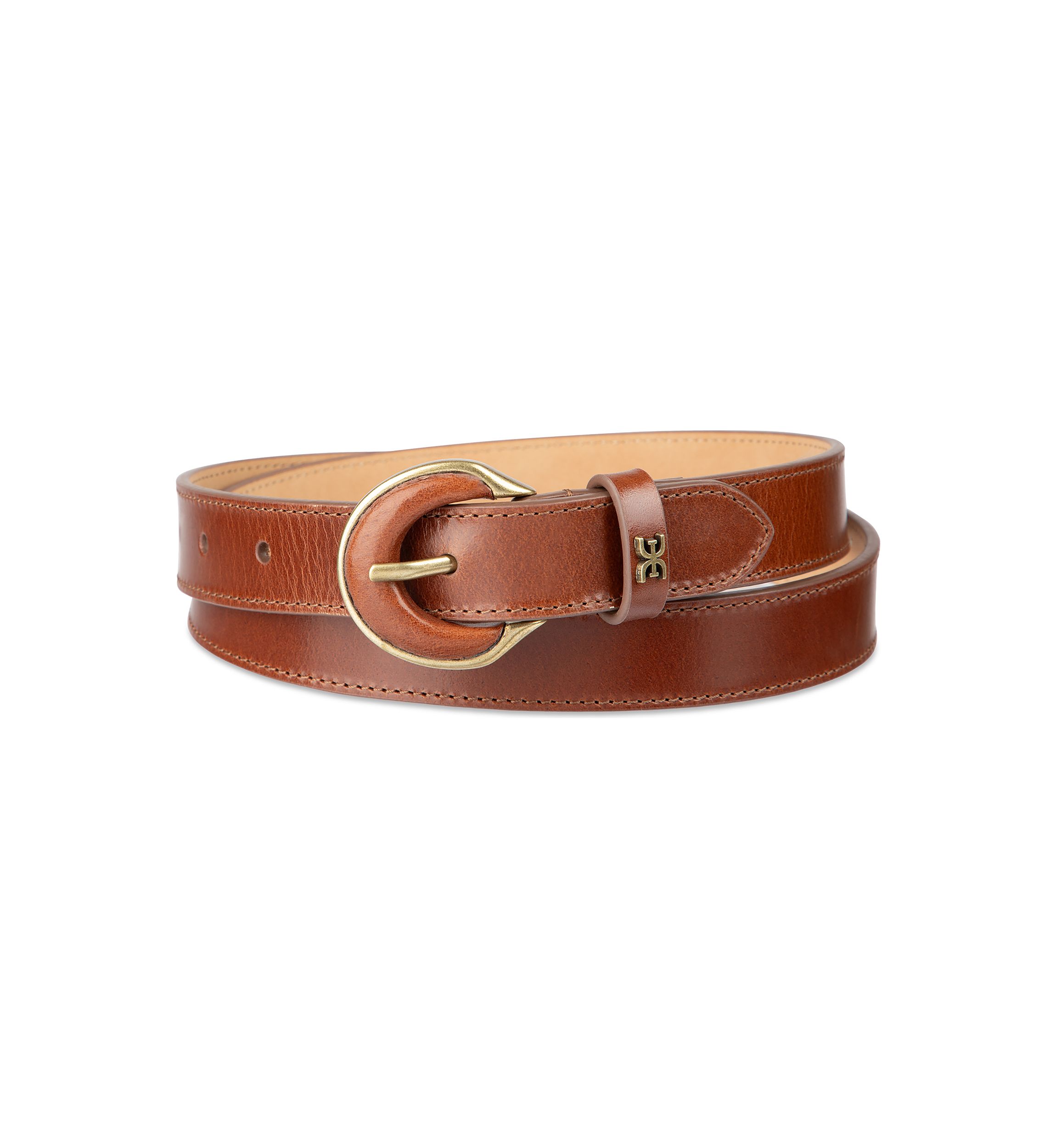 Leather Inset Harness Buckle Slim Fashion Belt