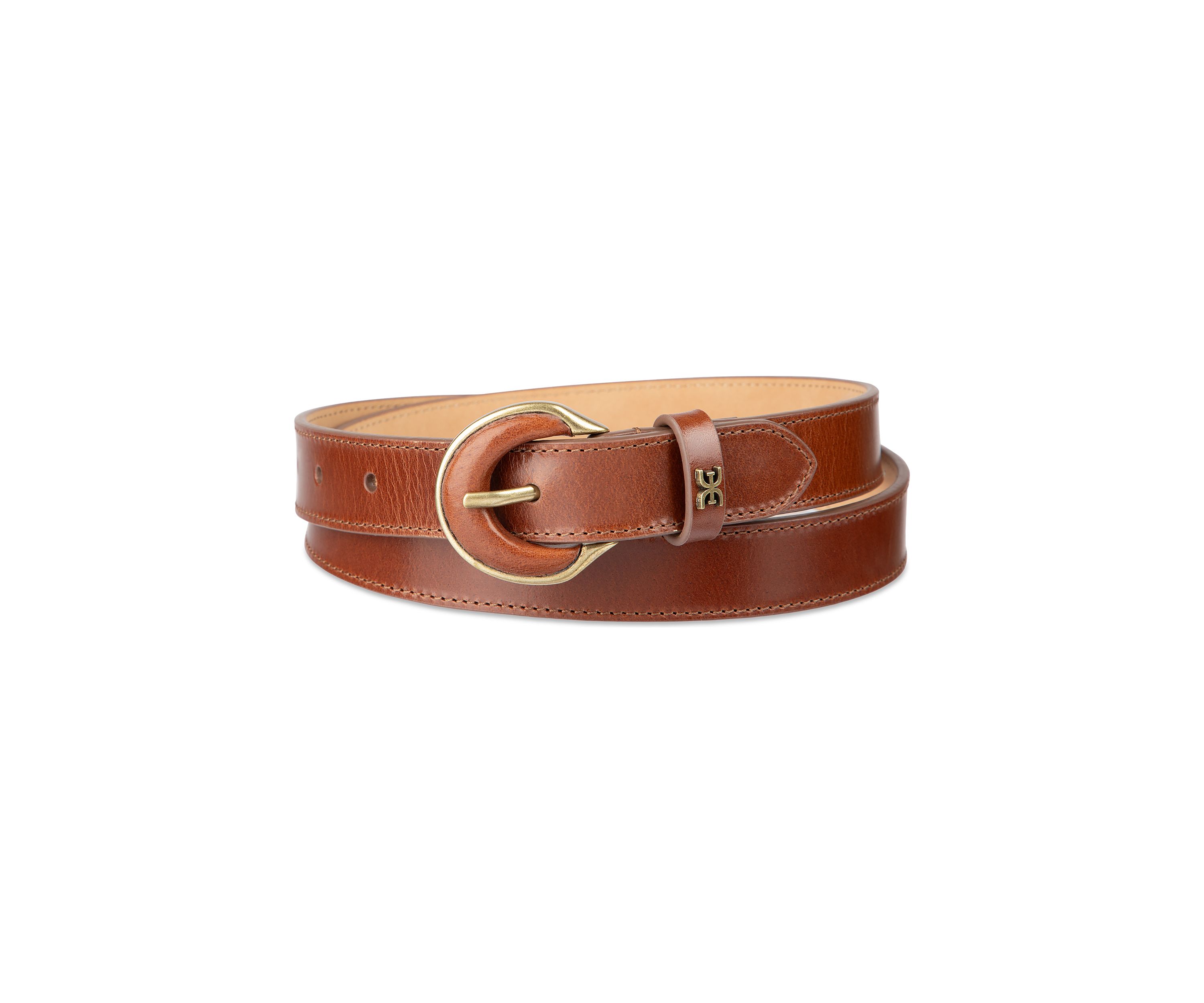 Leather Inset Harness Buckle Slim Fashion Belt