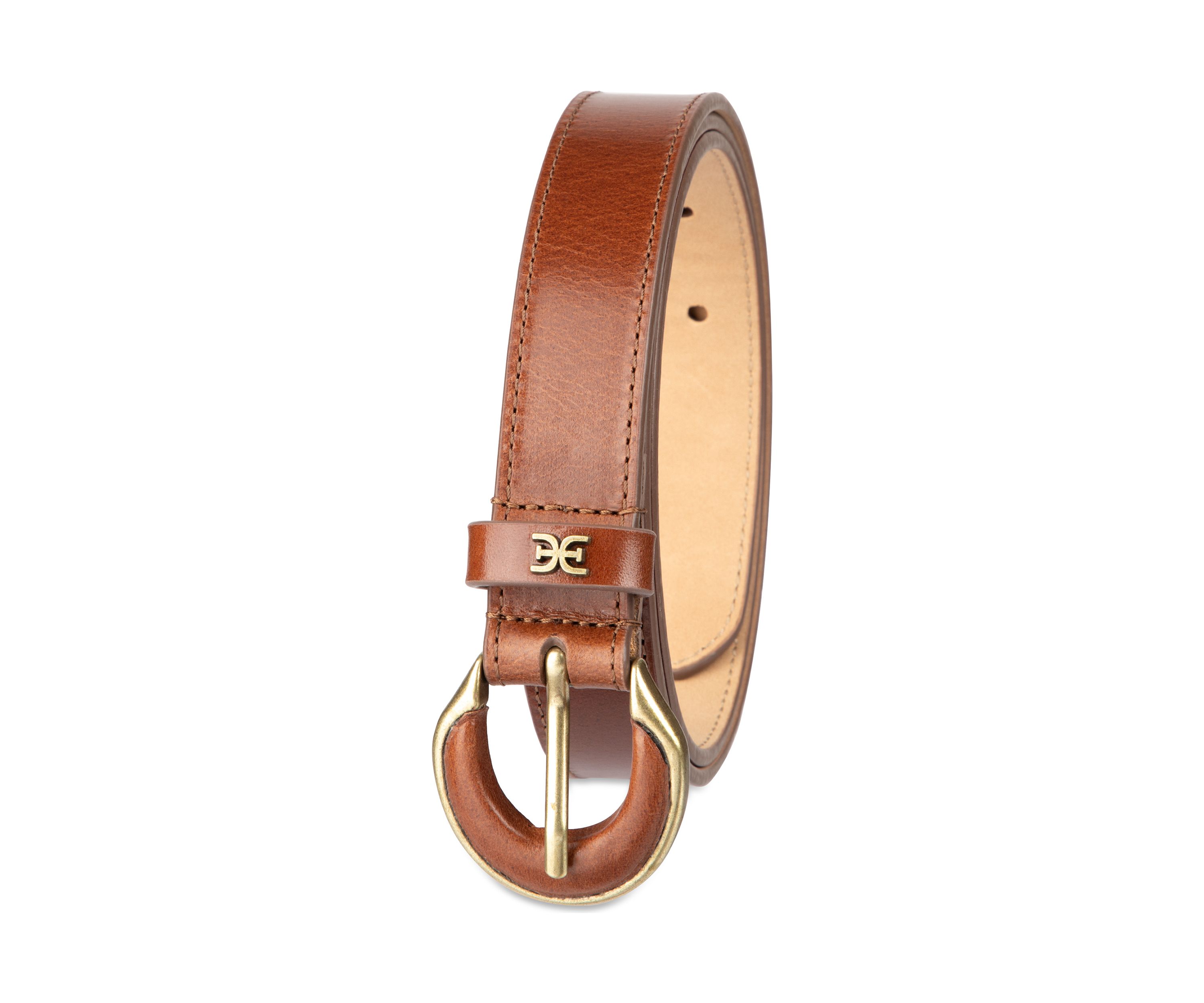 Leather Inset Harness Buckle Slim Fashion Belt