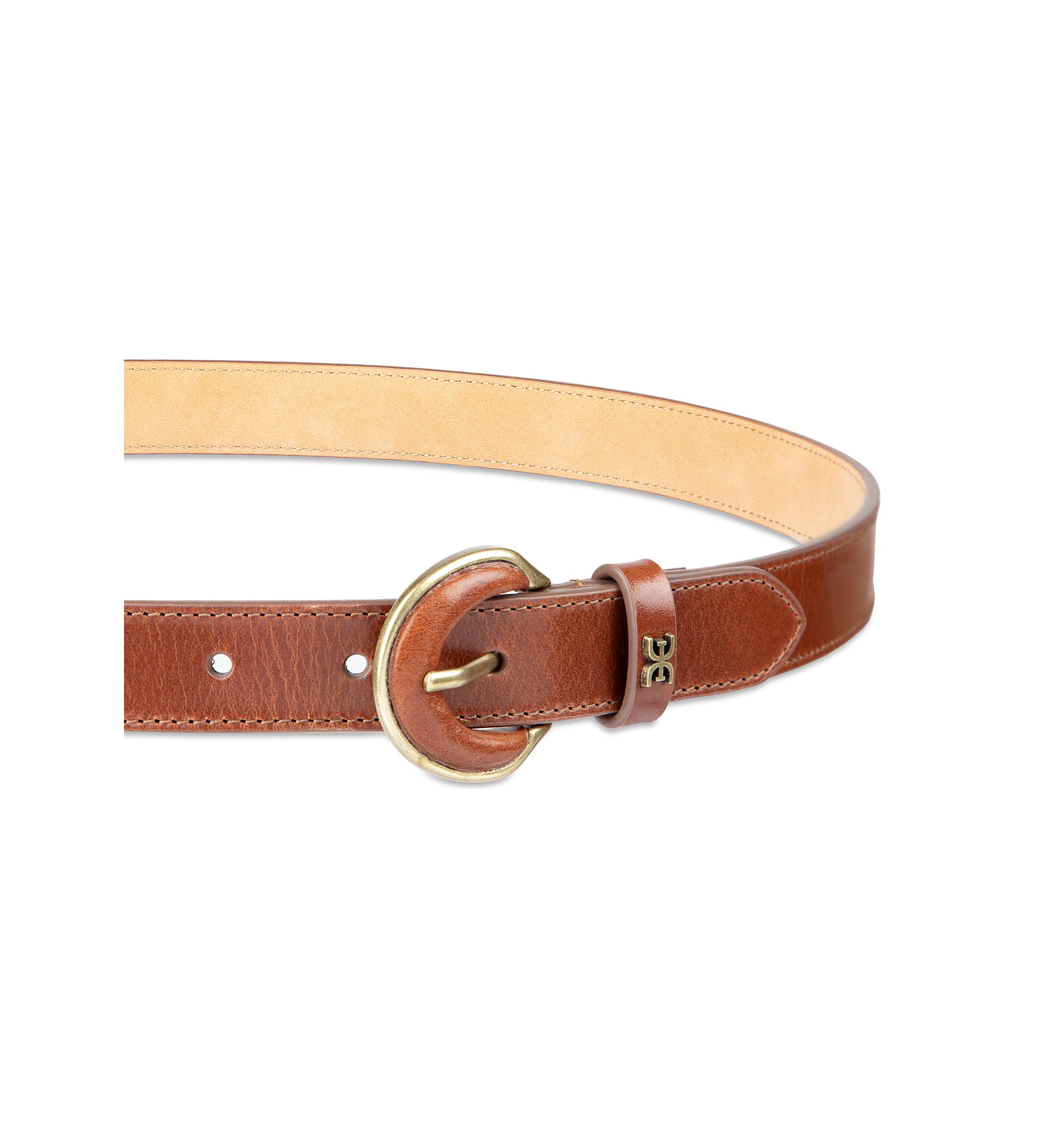 Leather Inset Harness Buckle Slim Fashion Belt