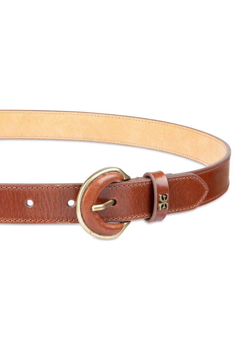 Leather Inset Harness Buckle Slim Fashion Belt