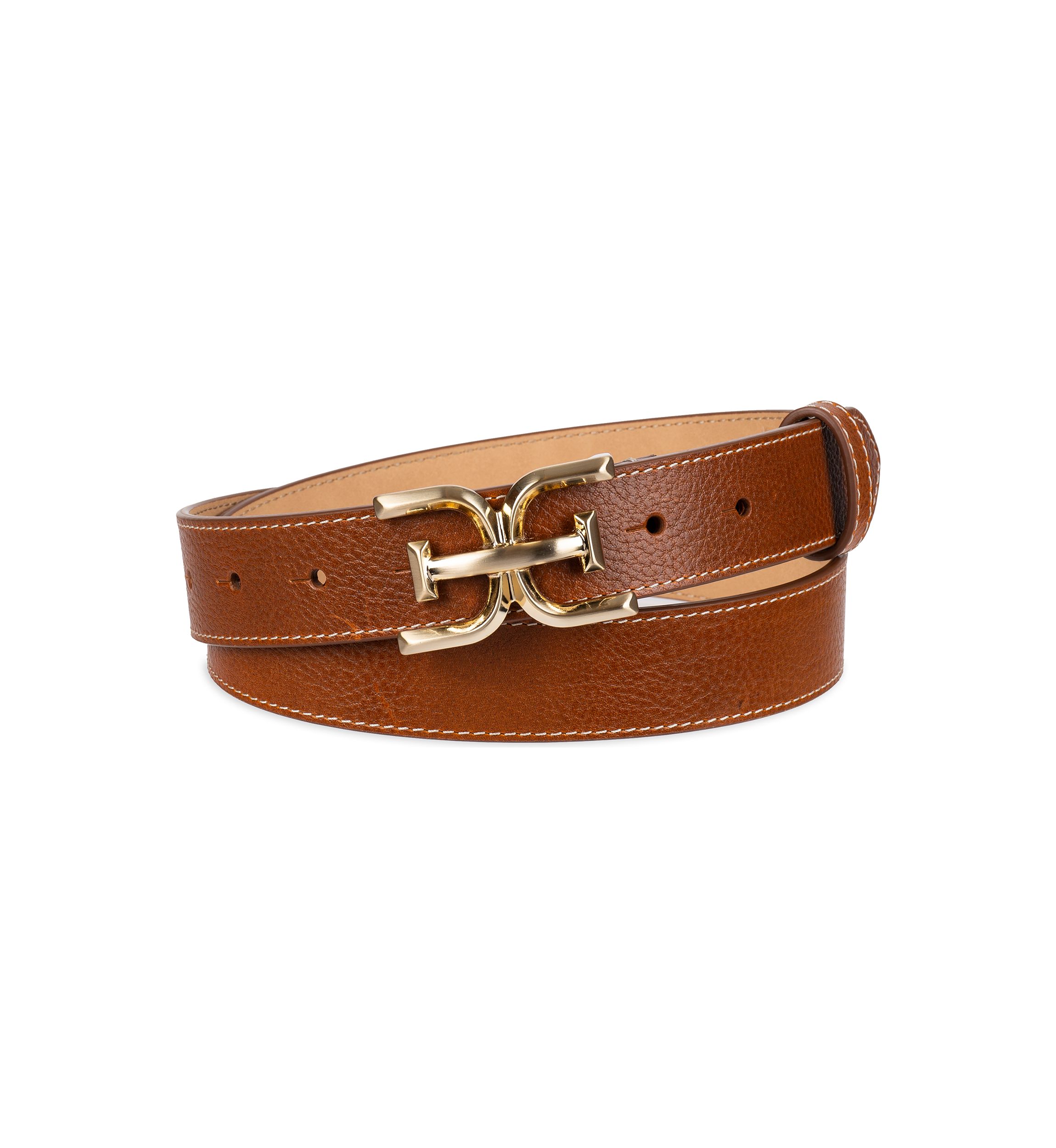 Casual Plaque Logo Buckle Belt