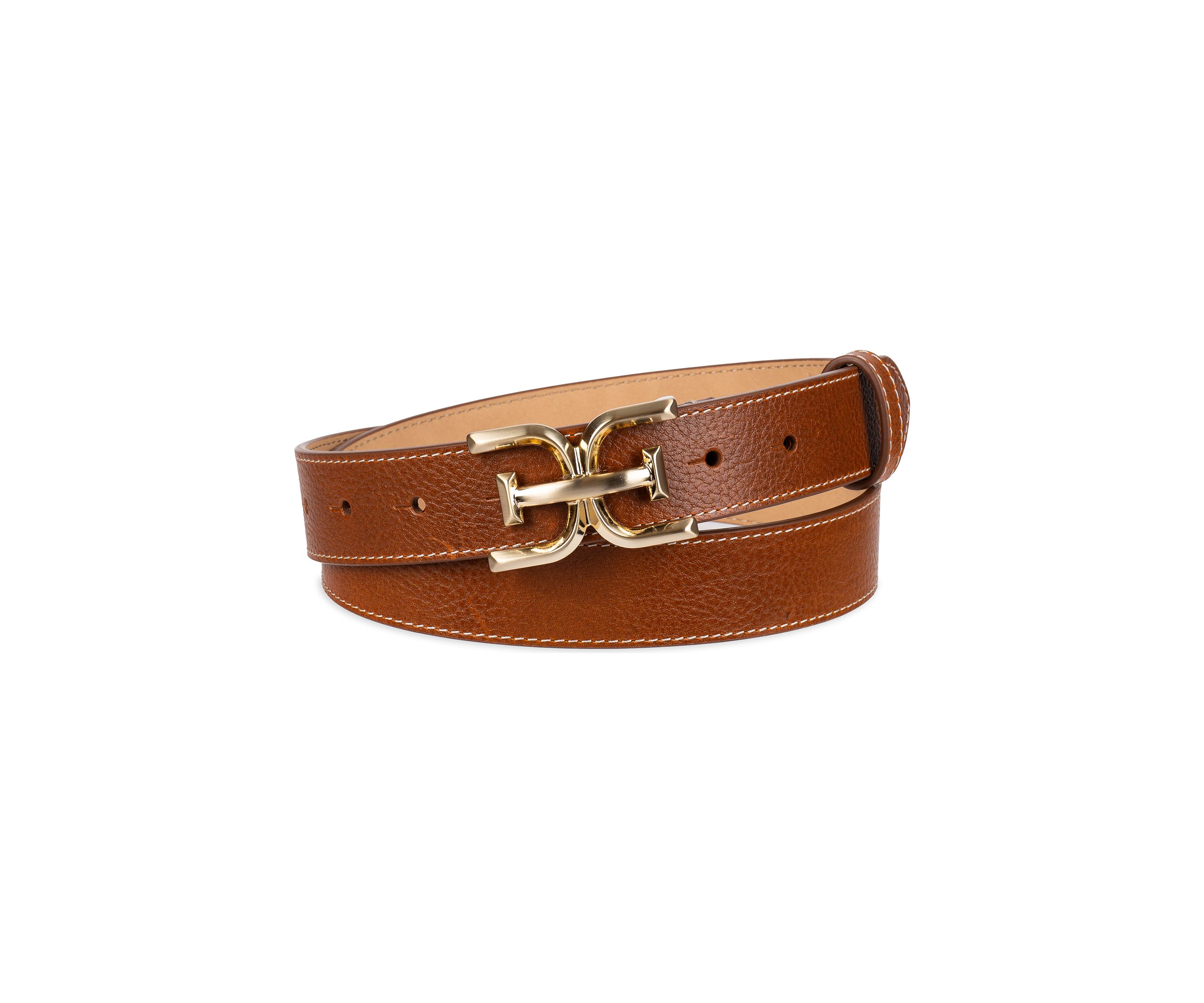 Casual Plaque Logo Buckle Belt