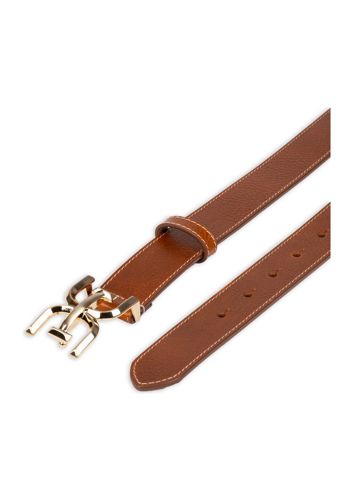 Casual Plaque Logo Buckle Belt