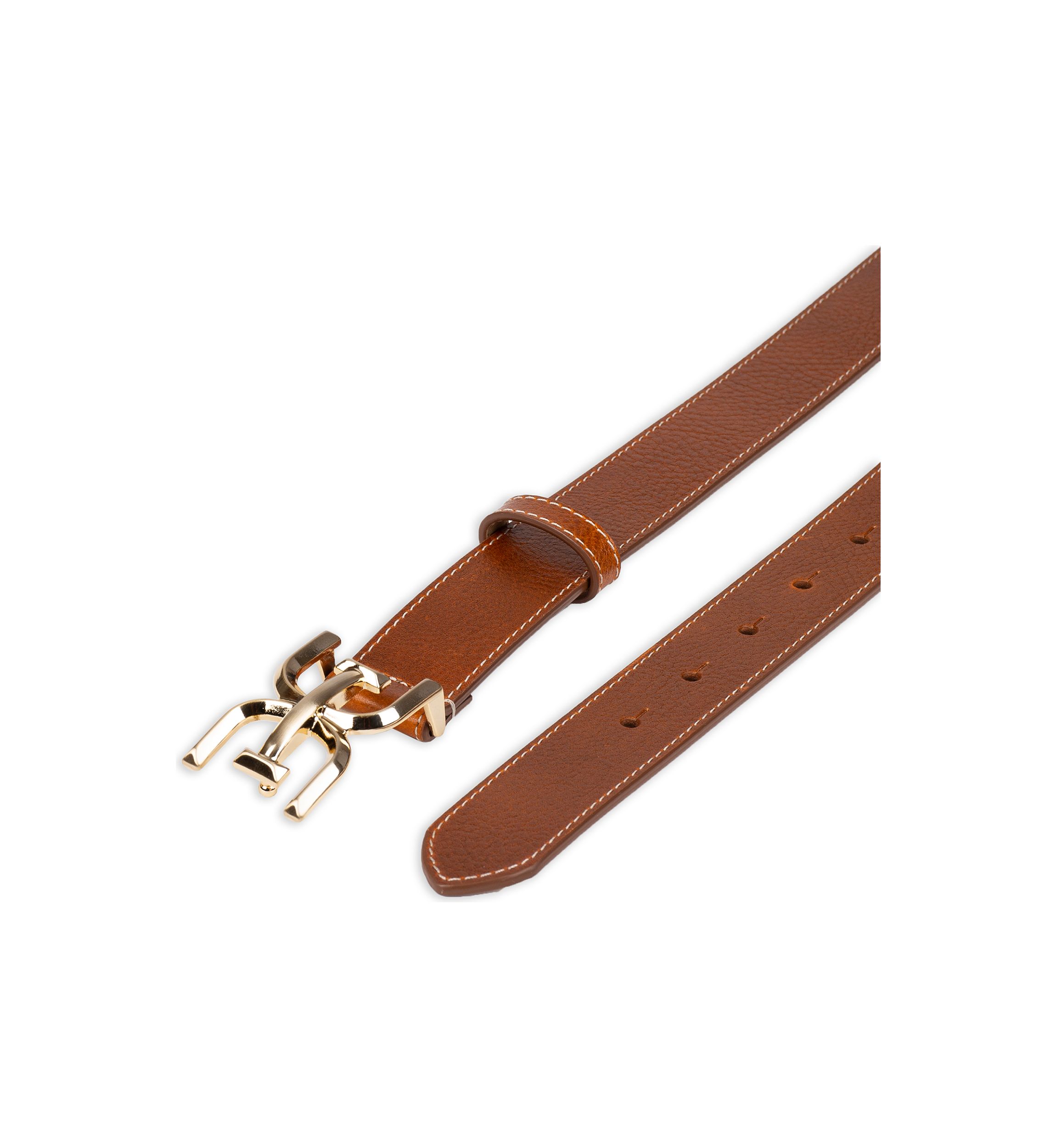 Casual Plaque Logo Buckle Belt