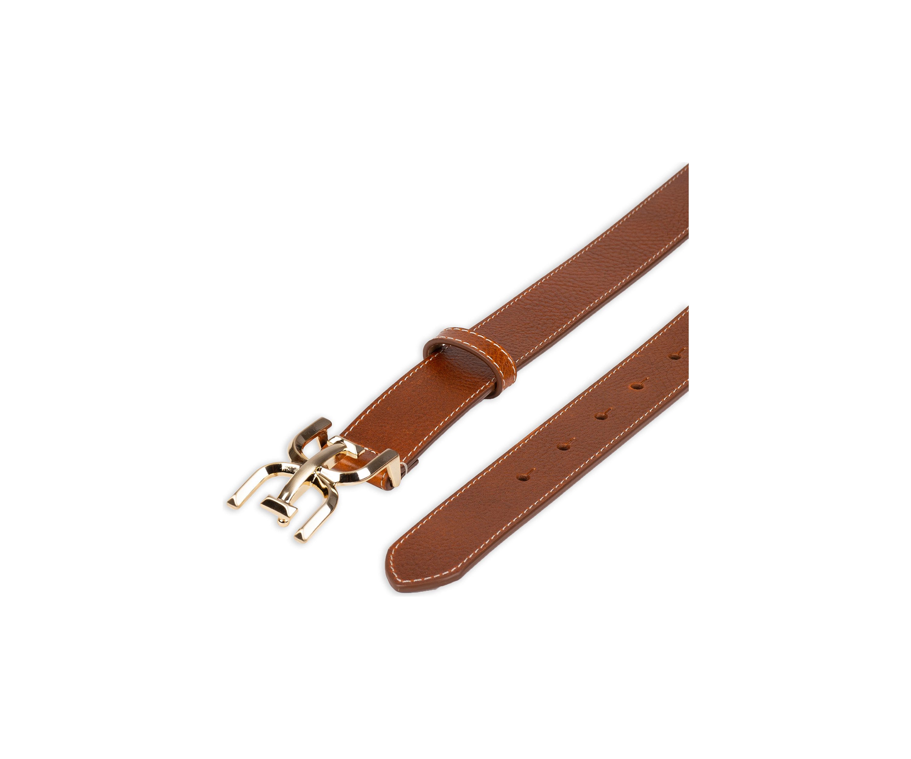 Casual Plaque Logo Buckle Belt