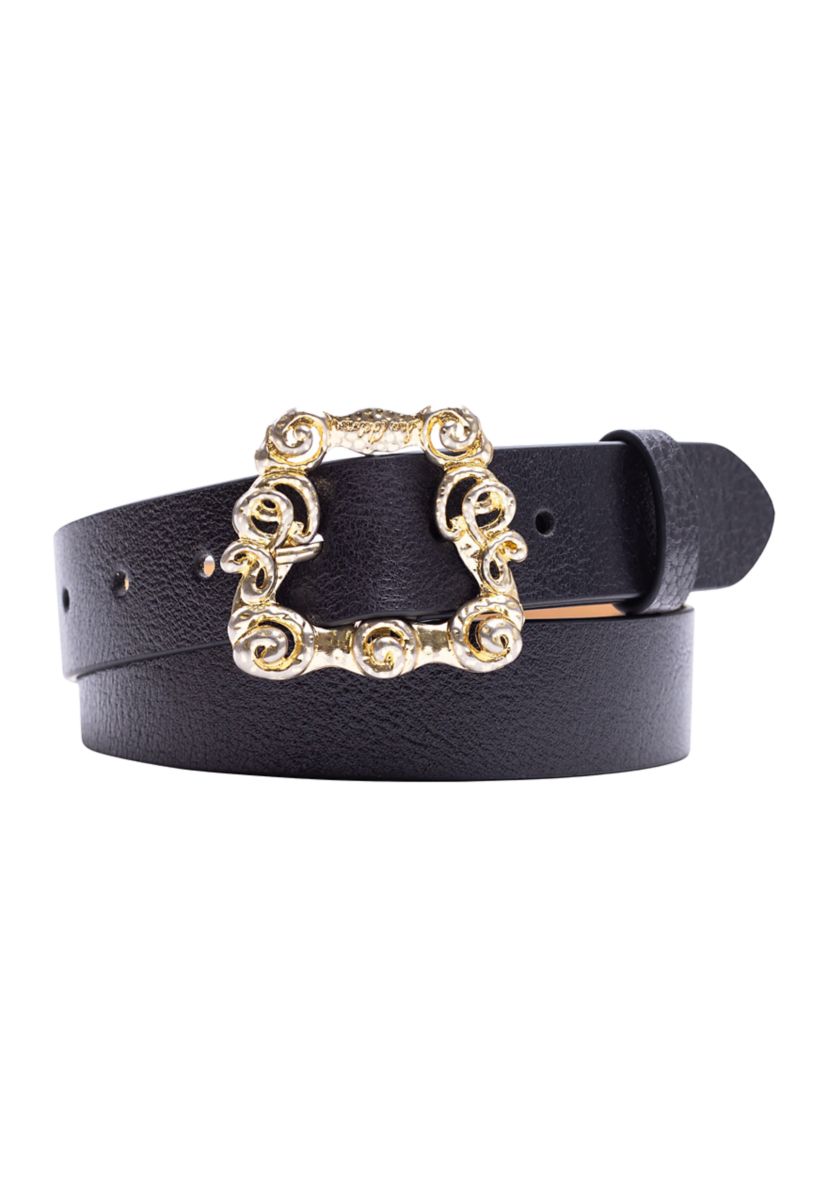 Ornate Centerbar Statement Buckle Fashion Belt
