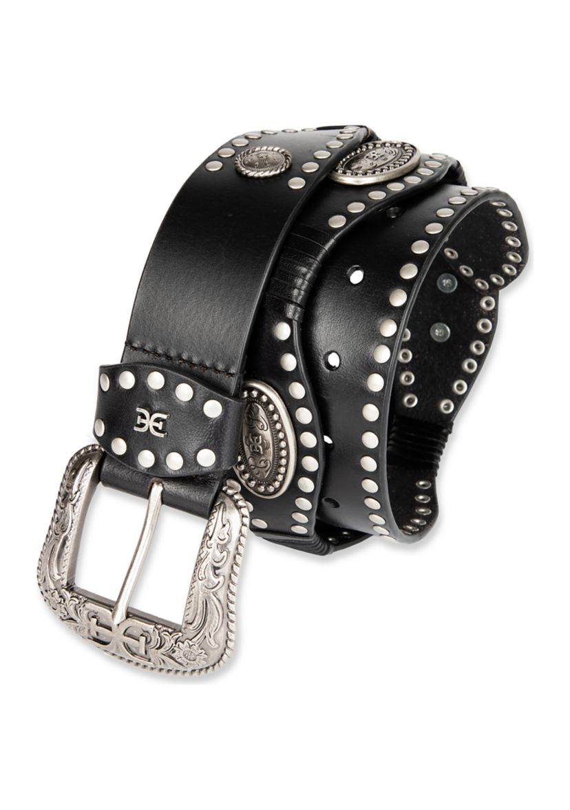 Sam Edelman Womens Studded Western Leather Fashion Belt